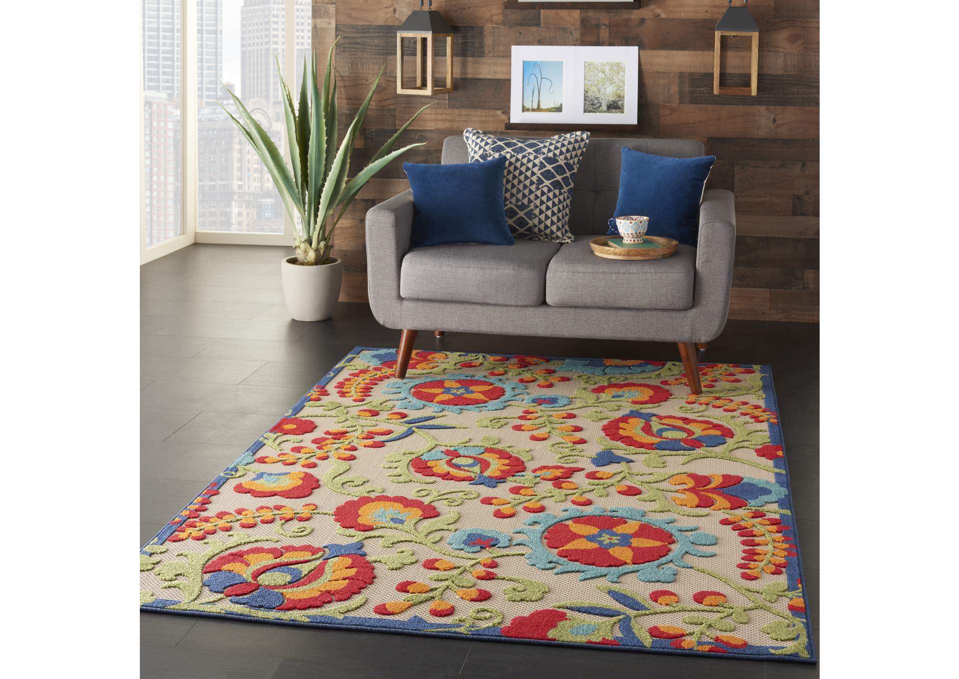 Nourison Aloha ALH17 Multicolor 5'x8' Indoor-outdoor Area Rug,Nourison