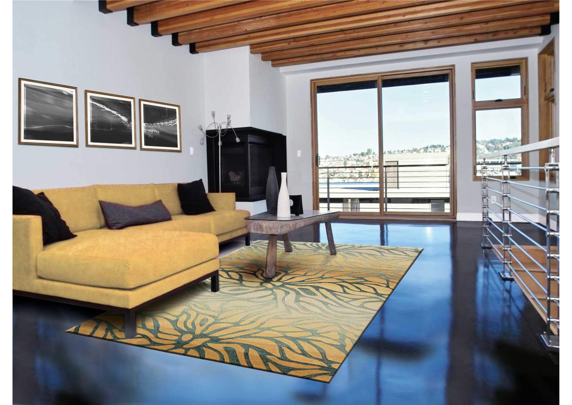 Nourison Contour CON25 Green 5'x8' Area Rug,Nourison