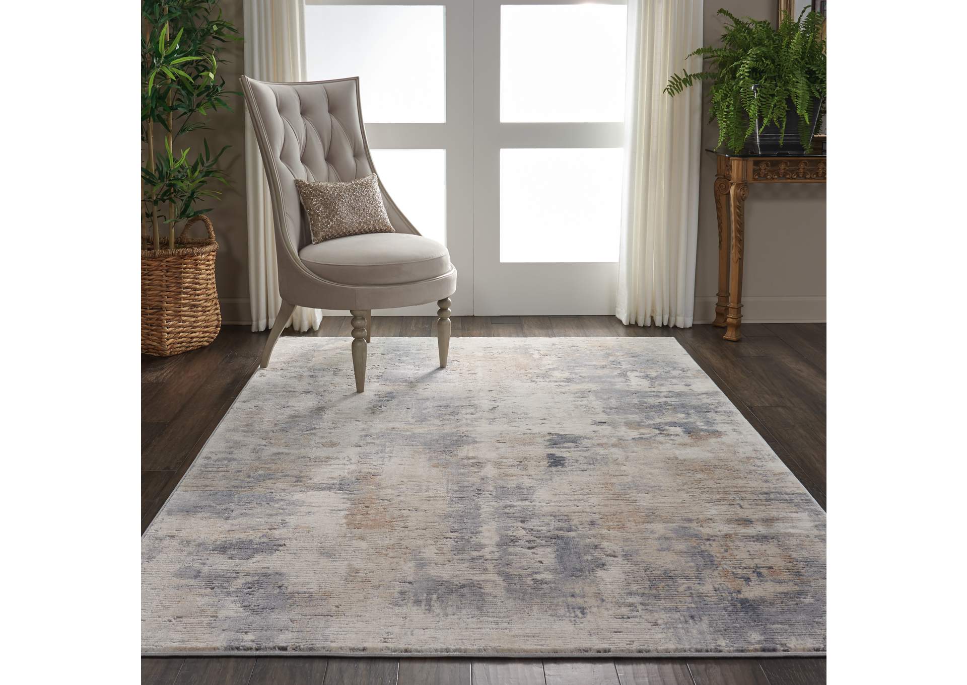Nourison Rustic Textures RUS05 Beige and Grey 5'x7' Rustic Area Rug,Nourison