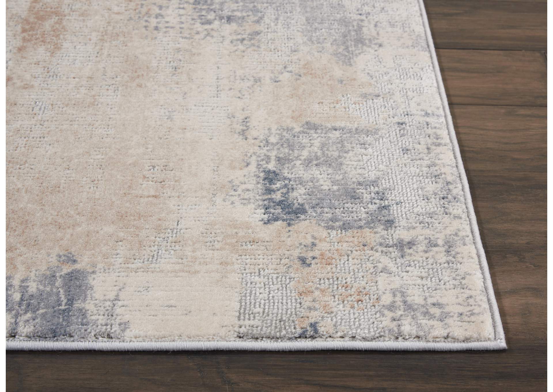 Nourison Rustic Textures RUS02 Beige and Grey 8' Runner Hallway Rug,Nourison