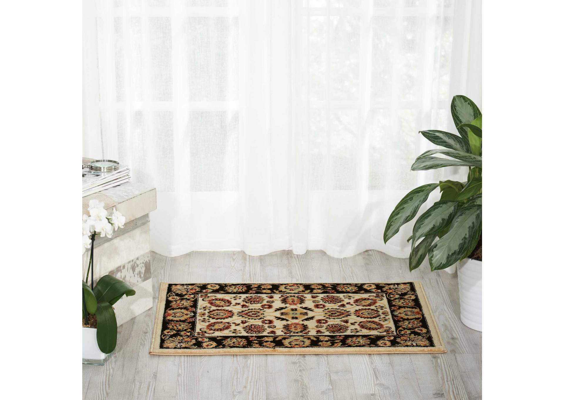 Nourison Delano 2'x3' White and Black Area Rug,Nourison