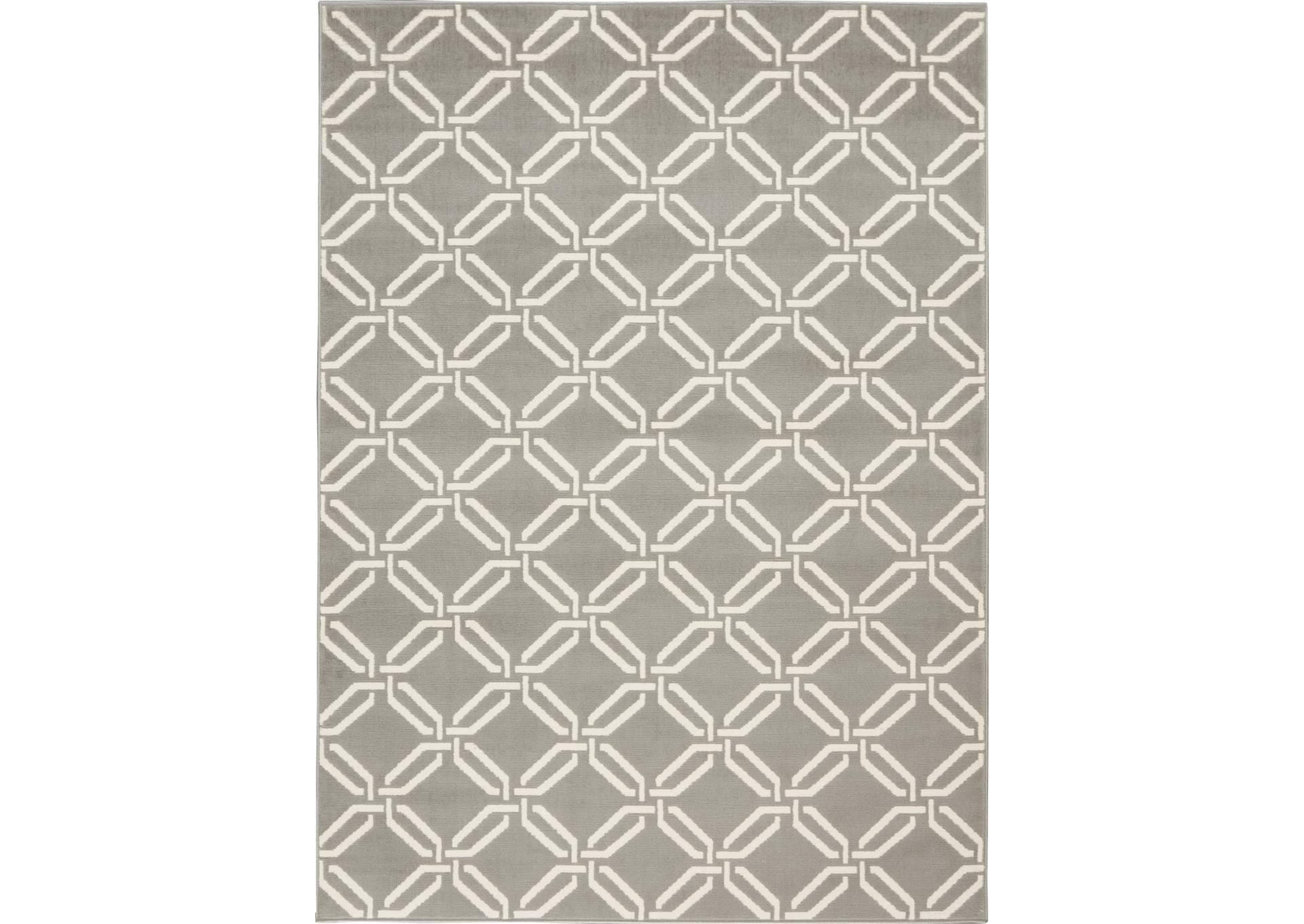 Nourison Jubilant JUB17 Grey 5'x7' Mid-century Area Rug,Nourison