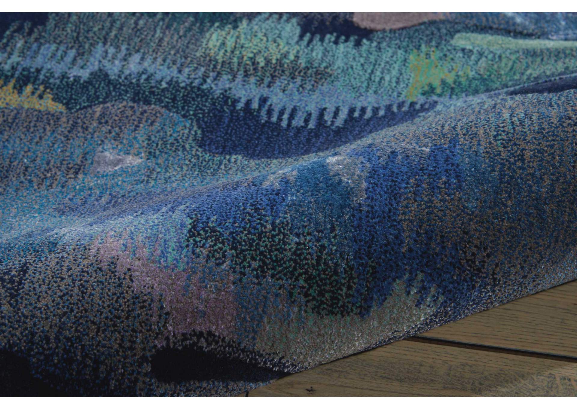 Nourison Prismatic PRS09 Blue and Gold 4'x6' Area Rug,Nourison
