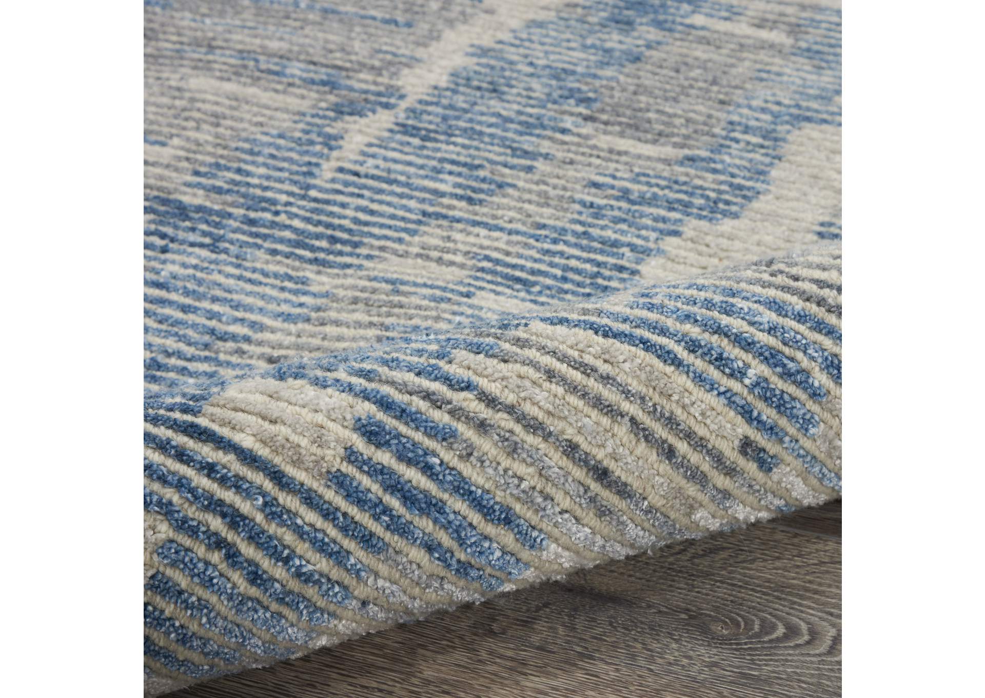 Nourison Ellora ELL01 Blue and Grey 5'x8' Modern Area Rug,Nourison