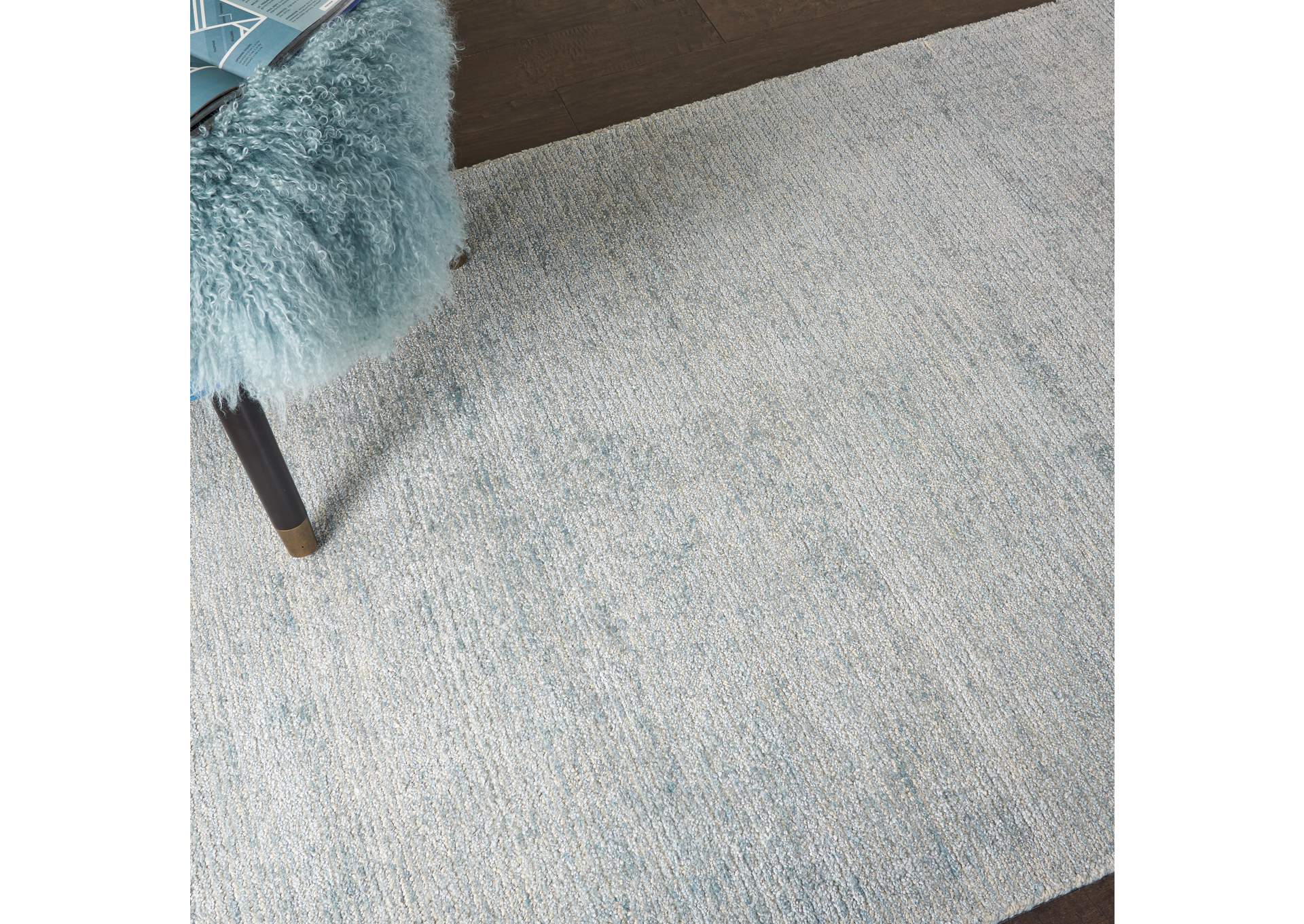 Nourison Weston WES01 Light Blue 4'x6' Contemporary Area Rug,Nourison