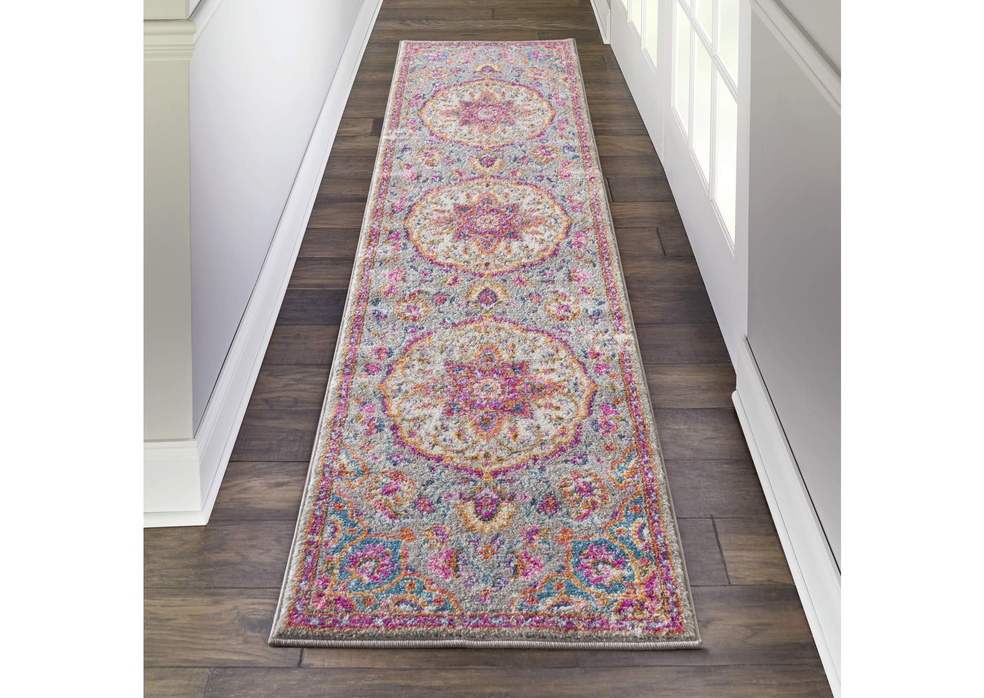Nourison Passion Bohemian Grey Multi Colored Area Rug,Nourison