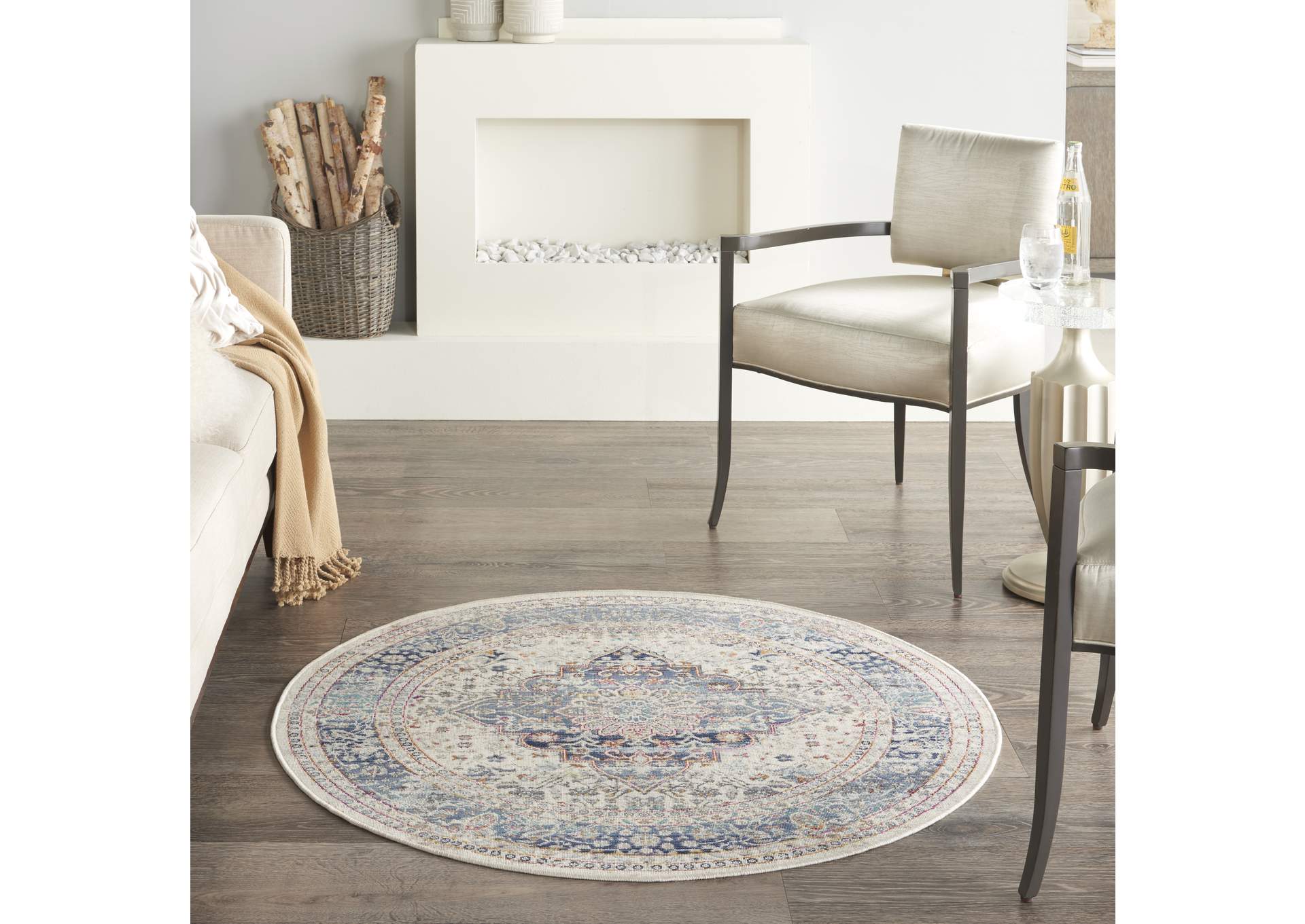 Nourison Vintage Kashan 4' Round Area Rug,Nourison