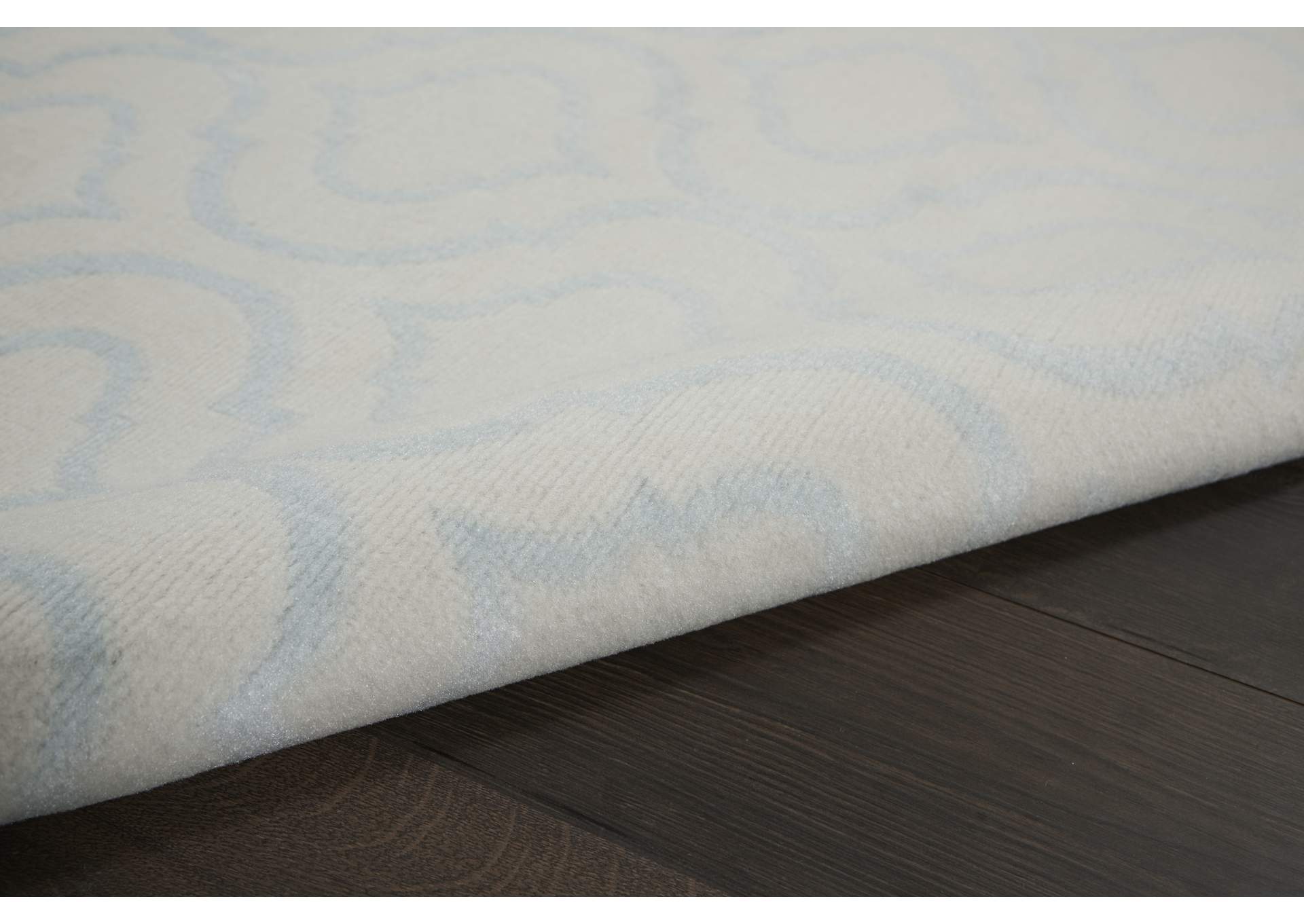 Nourison Jubilant JUB19 White and Blue 6'x9' Moroccan Area Rug,Nourison