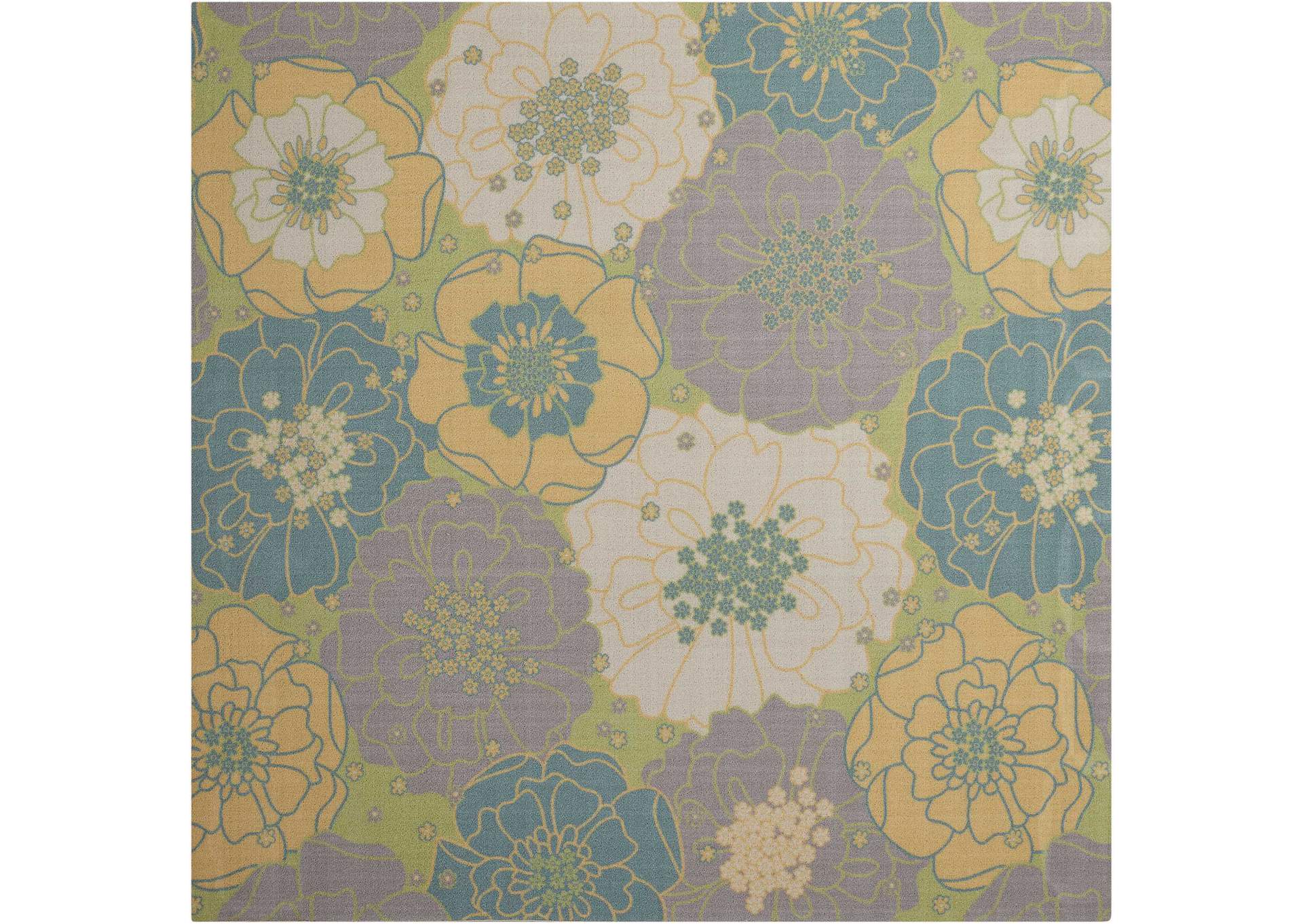 Nourison Home & Garden RS021 Green 5' Square Area Rug,Nourison
