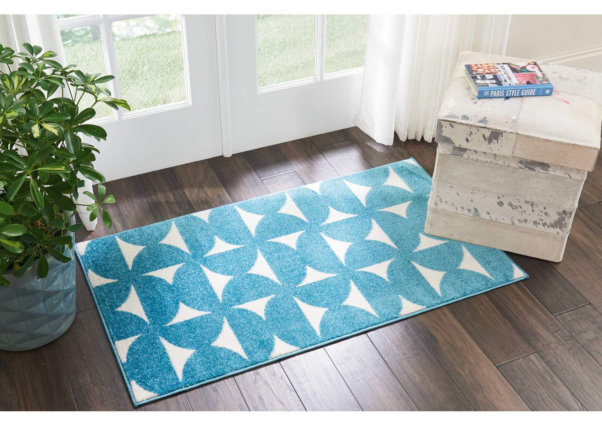 Nourison Harper 2' X 4' Blue Retro Area Rug,Nourison