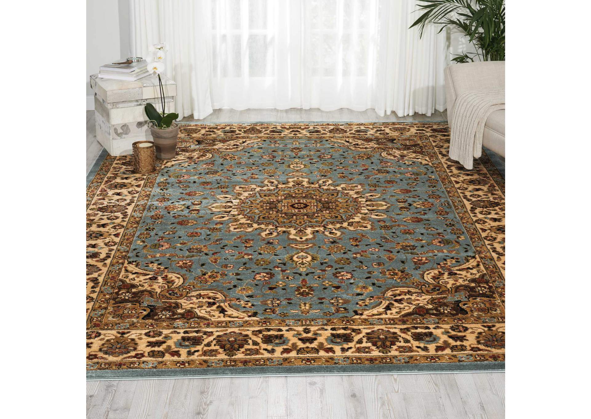 Nourison Delano DEL04 Blue 6'x9' Area Rug,Nourison