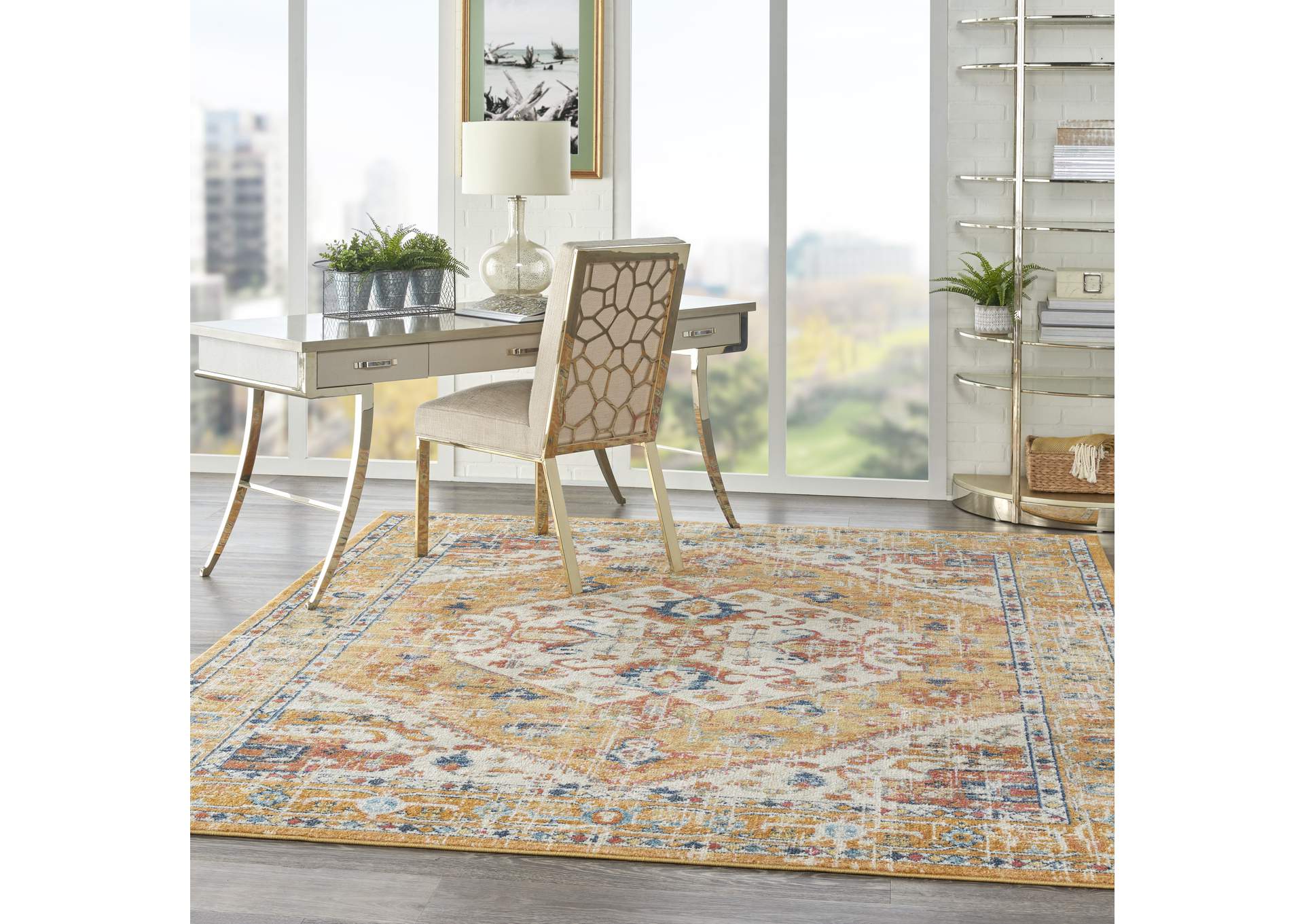 Nourison Passion 8' x 10' Ivory and Yellow Area Rug,Nourison