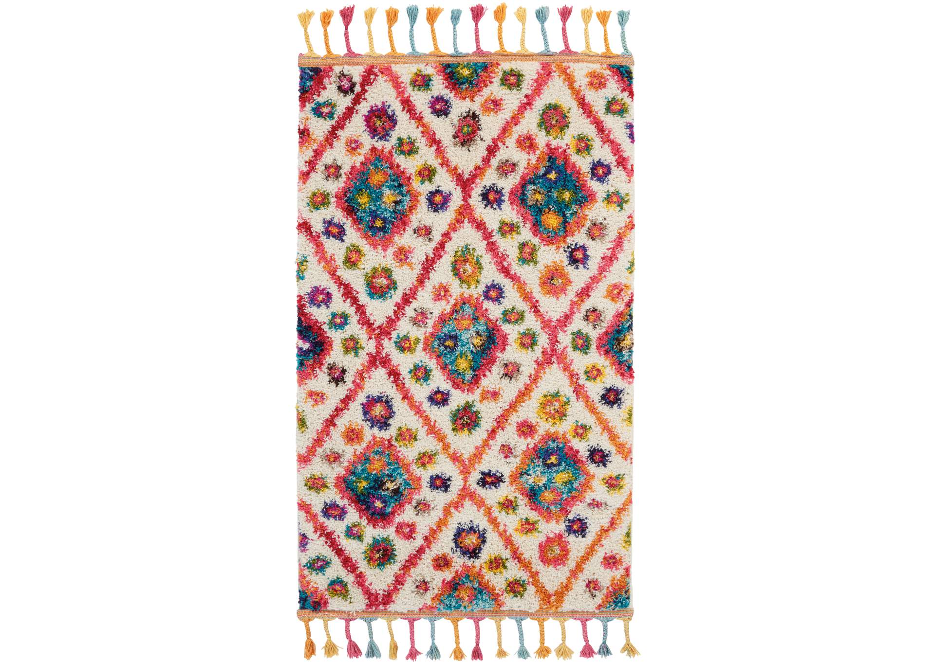 Nourison Nomad 2' X 4' White Multicolor Colorful Area Rug,Nourison