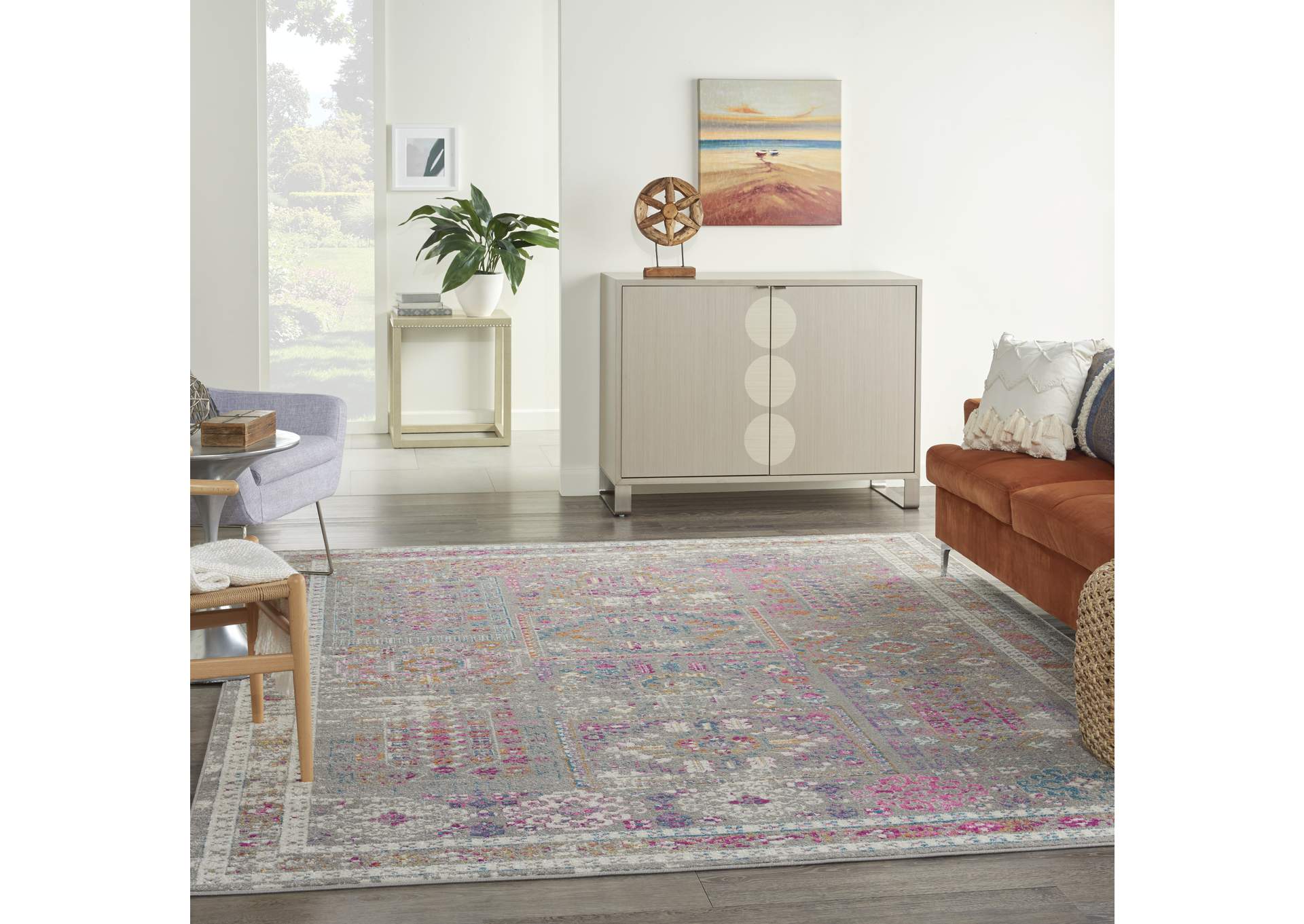 Nourison Passion 8'x10' Grey Multicolor Area Rug,Nourison