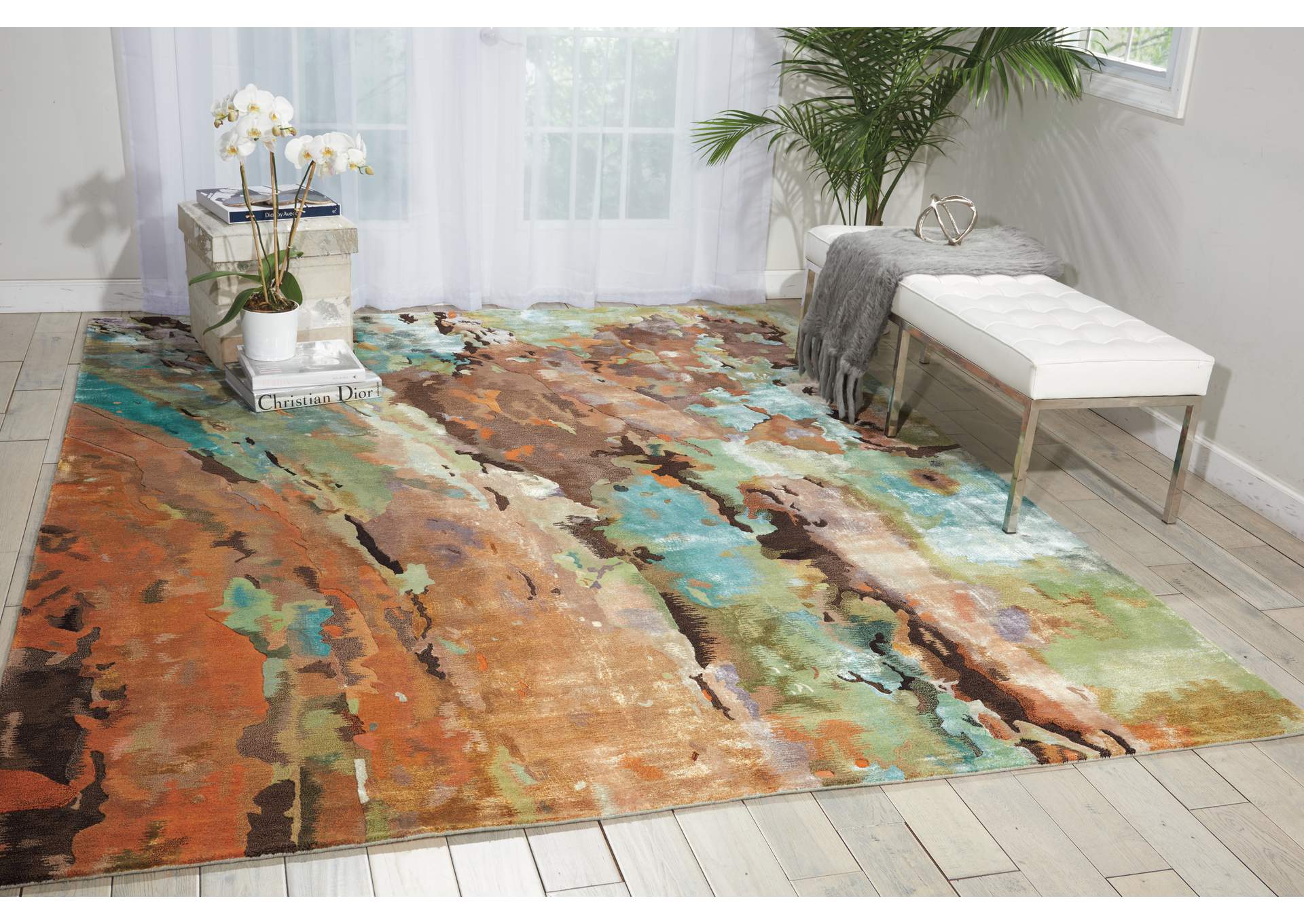 Nourison Prismatic 12'x15" Multicolor Abstract Oversized Area Rug,Nourison