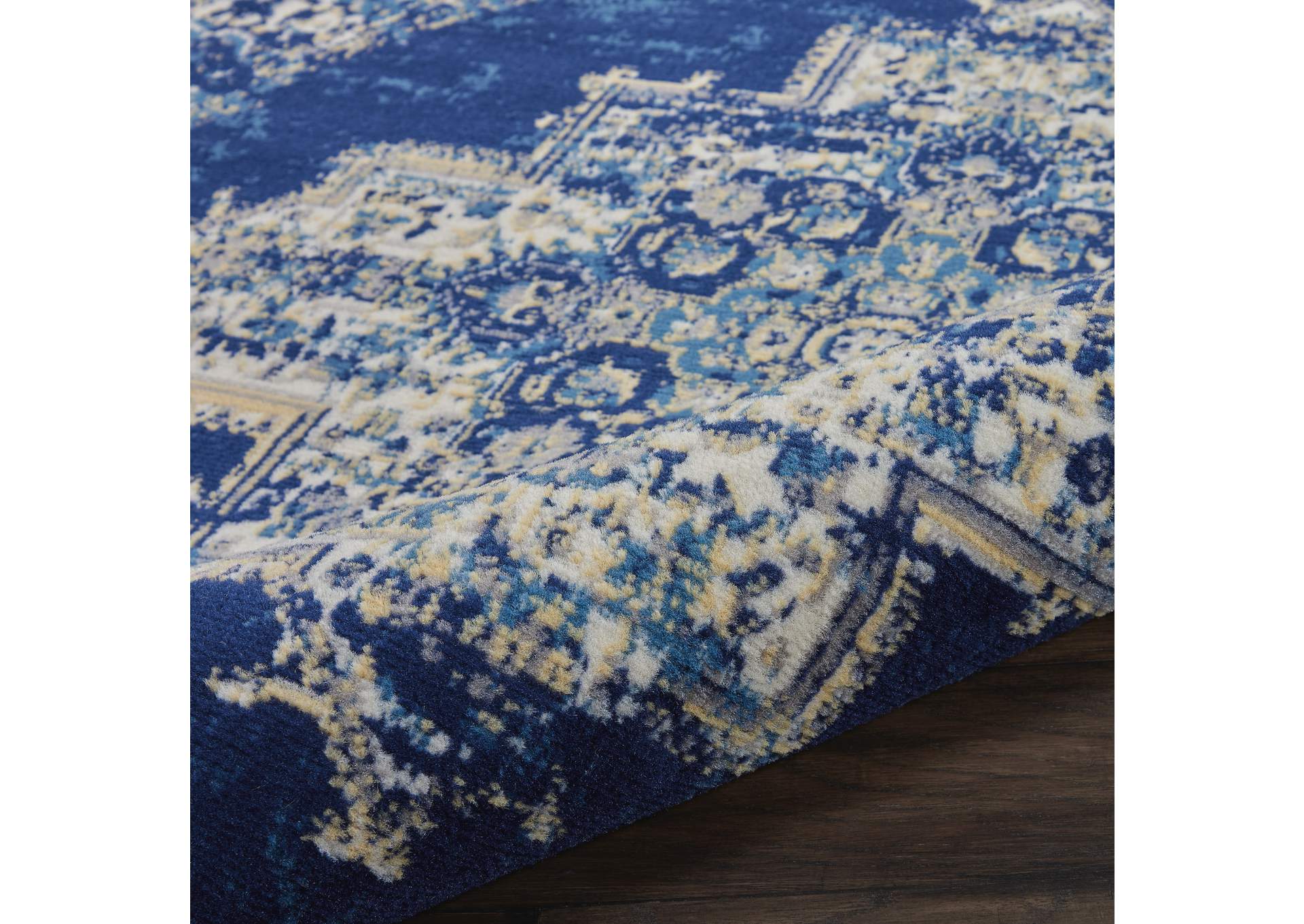 Nourison Grafix GRF14 Blue 5' Round Area Rug,Nourison