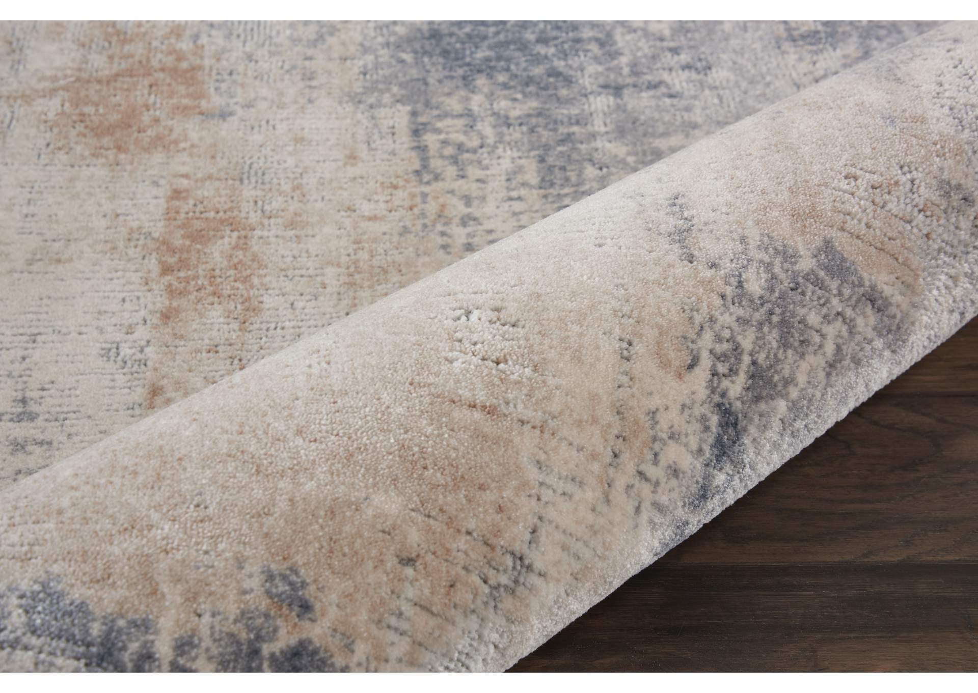 Nourison Rustic Textures RUS02 Beige and Grey 8' Runner Hallway Rug,Nourison
