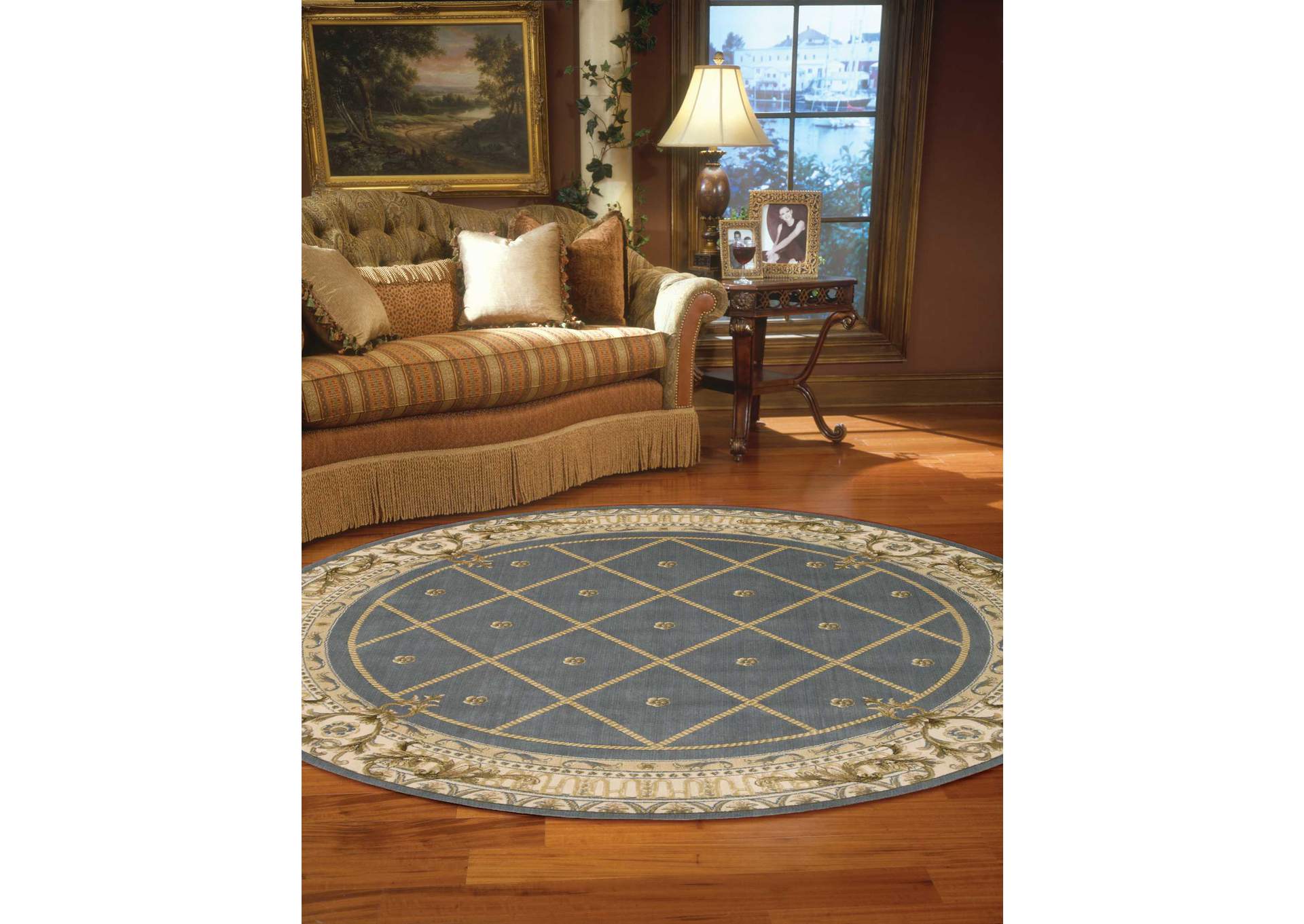 Nourison Ashton House AS03 Blue 8' Round Rug,Nourison
