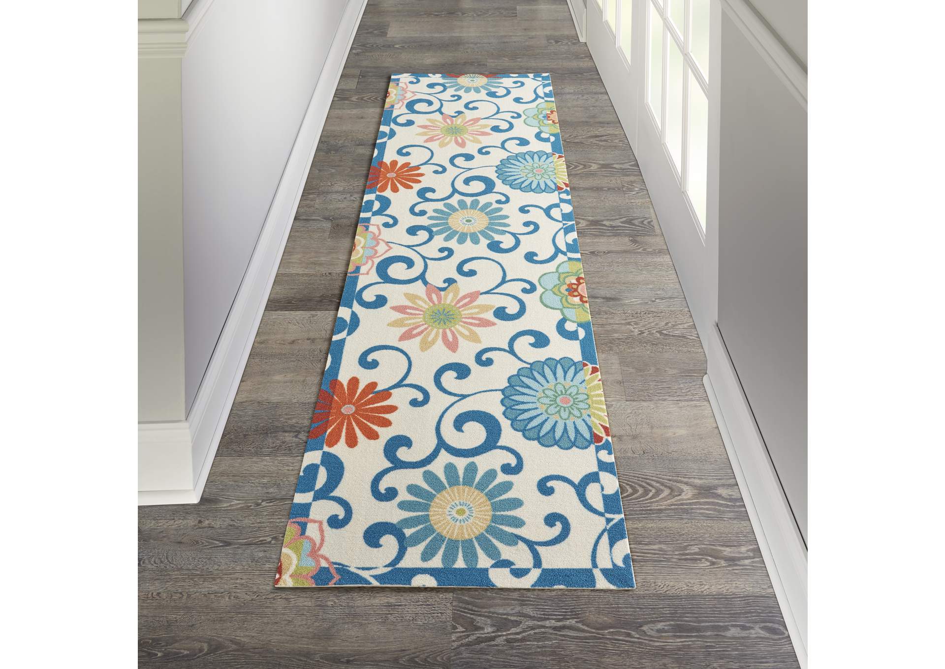 Waverly Wav01/Sun & Shade 8' Runner Area Rug,Nourison