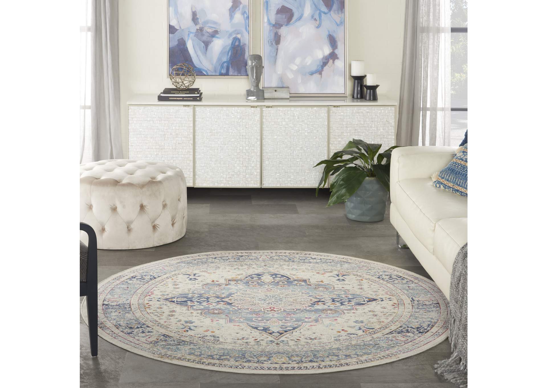 Nourison Vintage Kashan 6' Round Area Rug,Nourison
