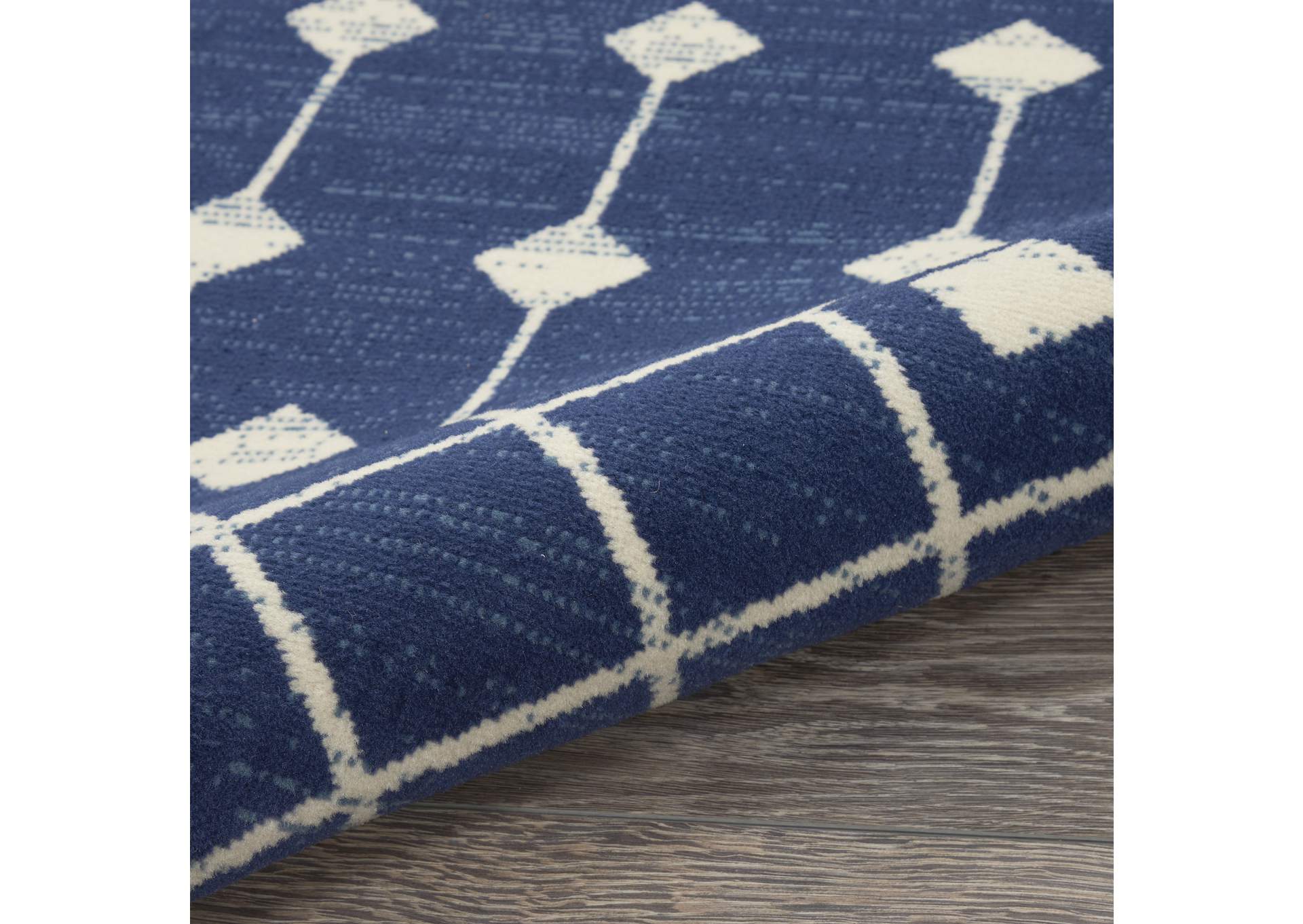 Nourison Grafix 10' Runner Navy Area Rug,Nourison