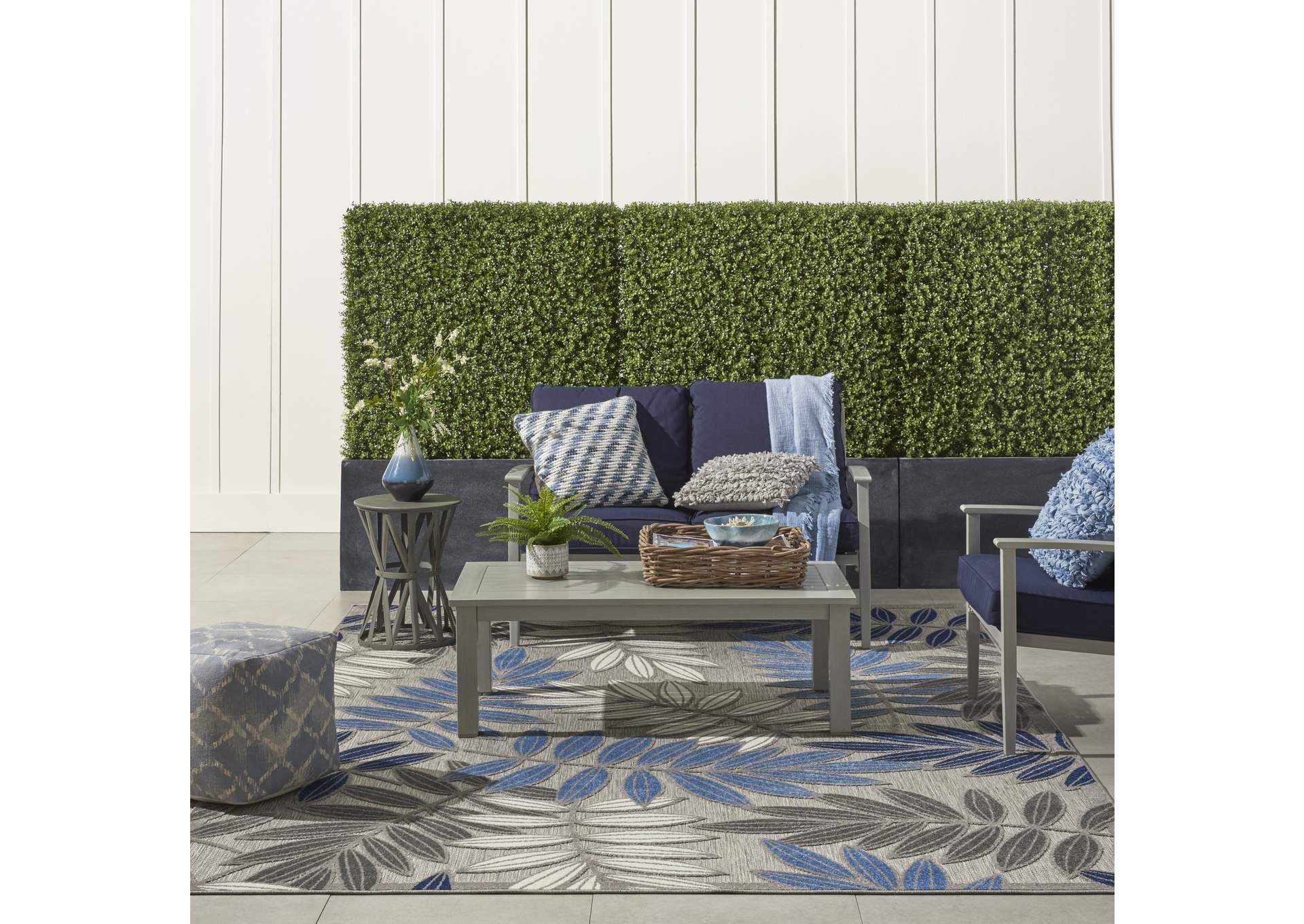 Nourison Aloha 10'x13' Blue Patio Area Rug,Nourison