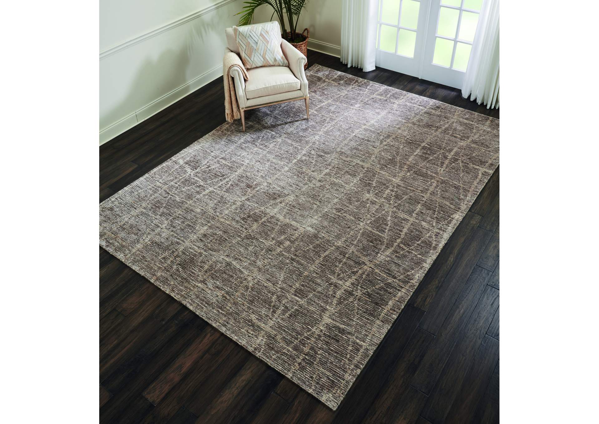 Nourison Ellora ELL02 Beige 9'x12' Oversized Handmade Rug,Nourison