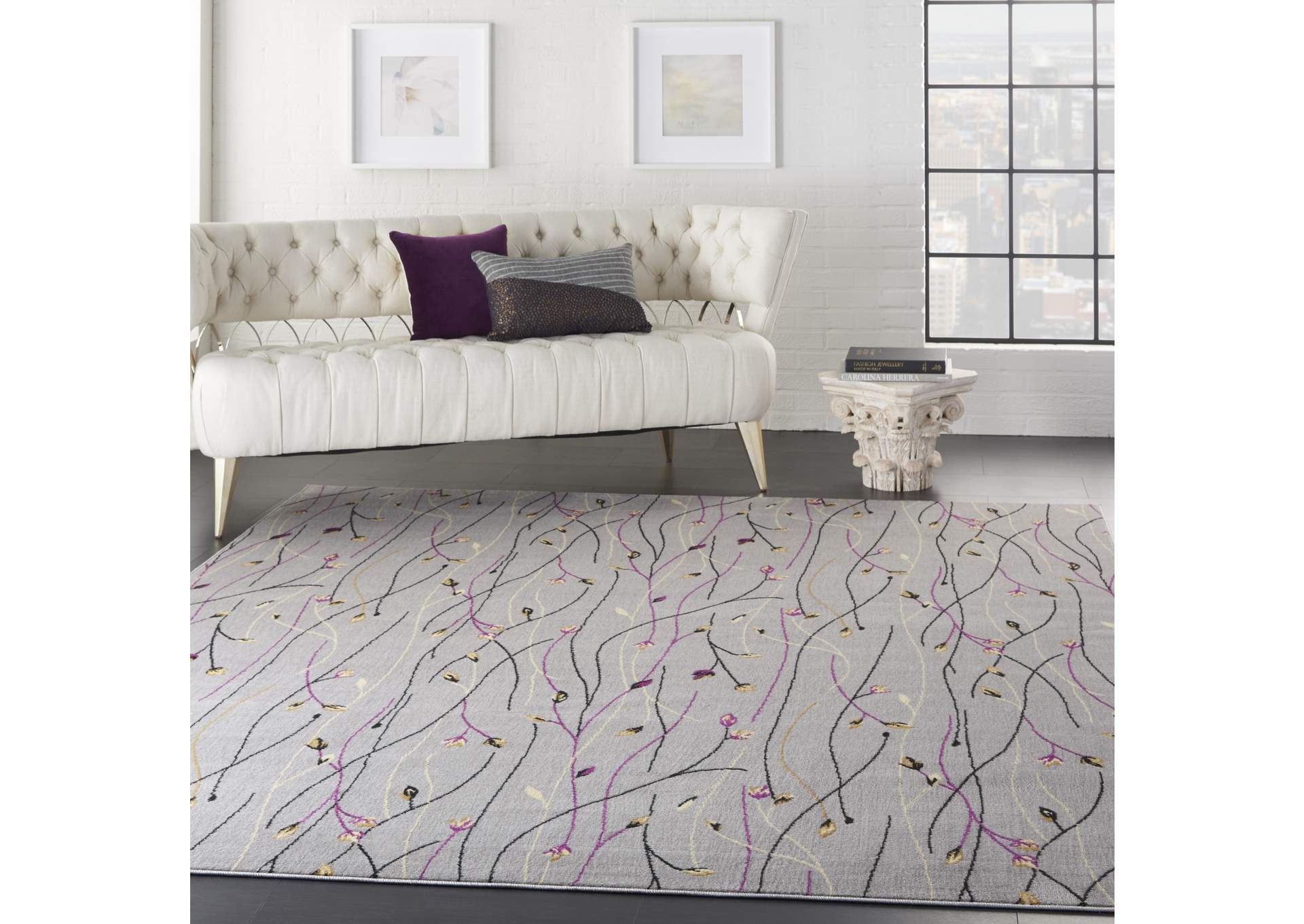 Nourison Grafix GRF15 Grey 8'x10' Large Rug,Nourison