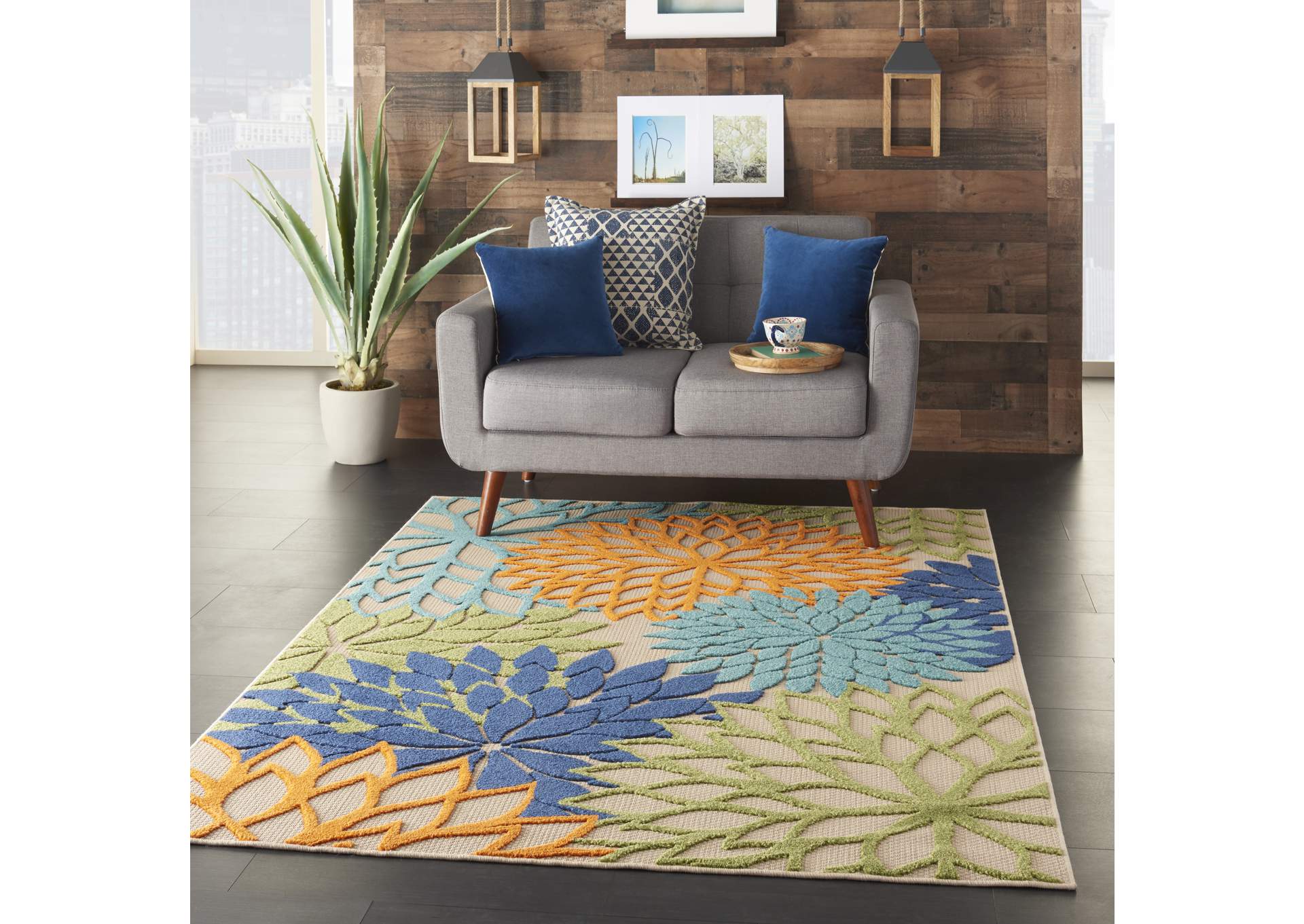 Nourison Aloha ALH05 Multicolor 4'x6' Indoor-outdoor Area Rug,Nourison