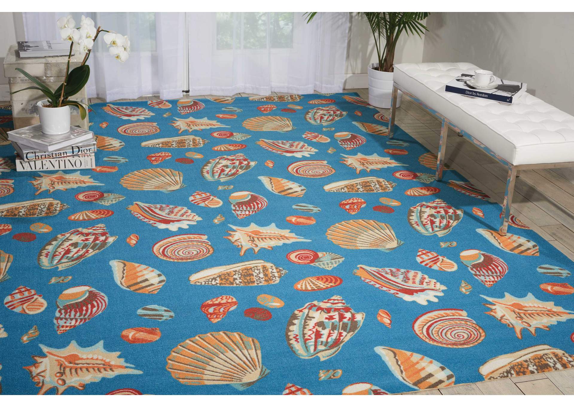 Waverly Sun N Shade SND22 Blue 8'x11' Rug,Nourison