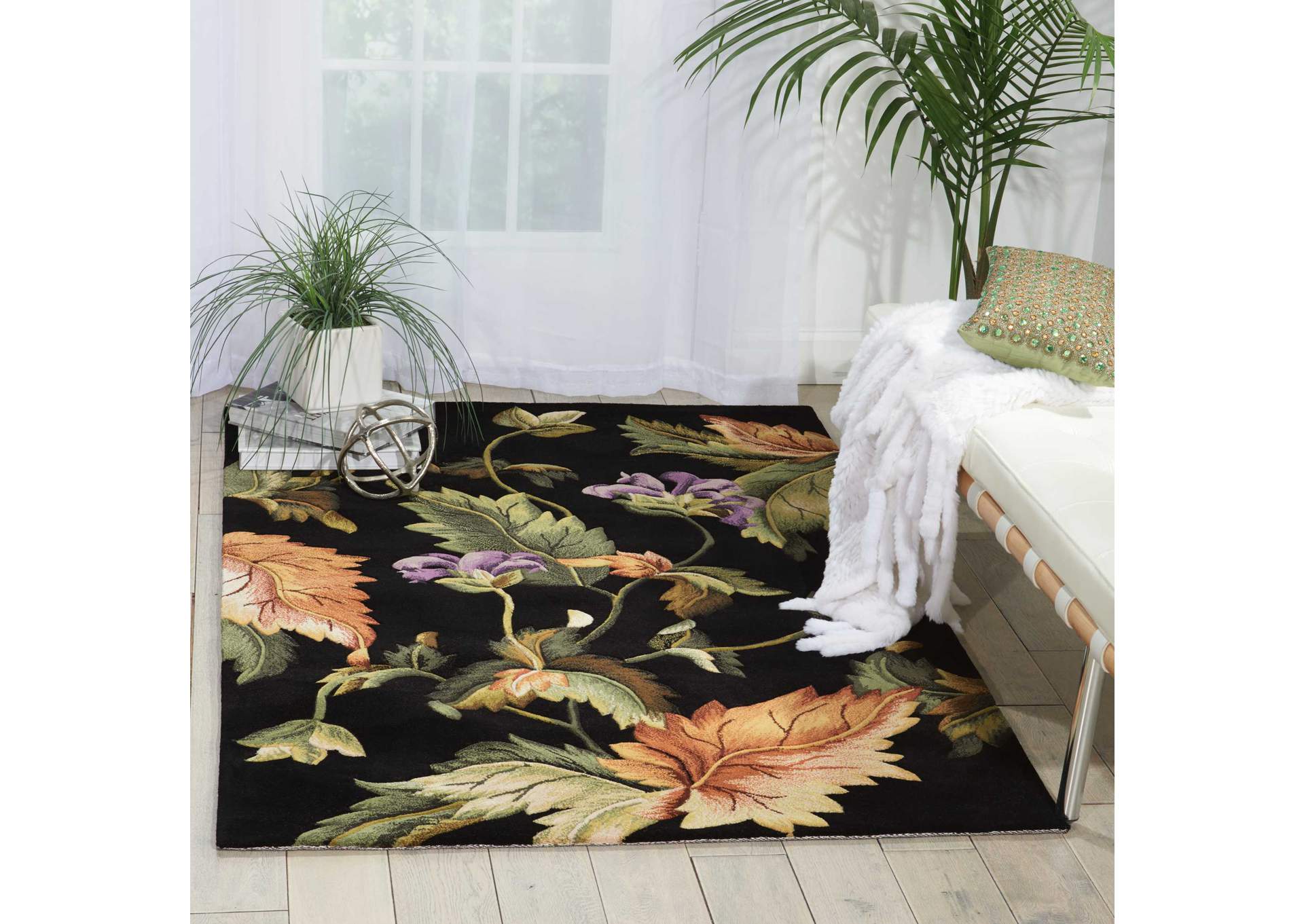 Nourison Tropics TS05 Black 8'x10' Rug,Nourison