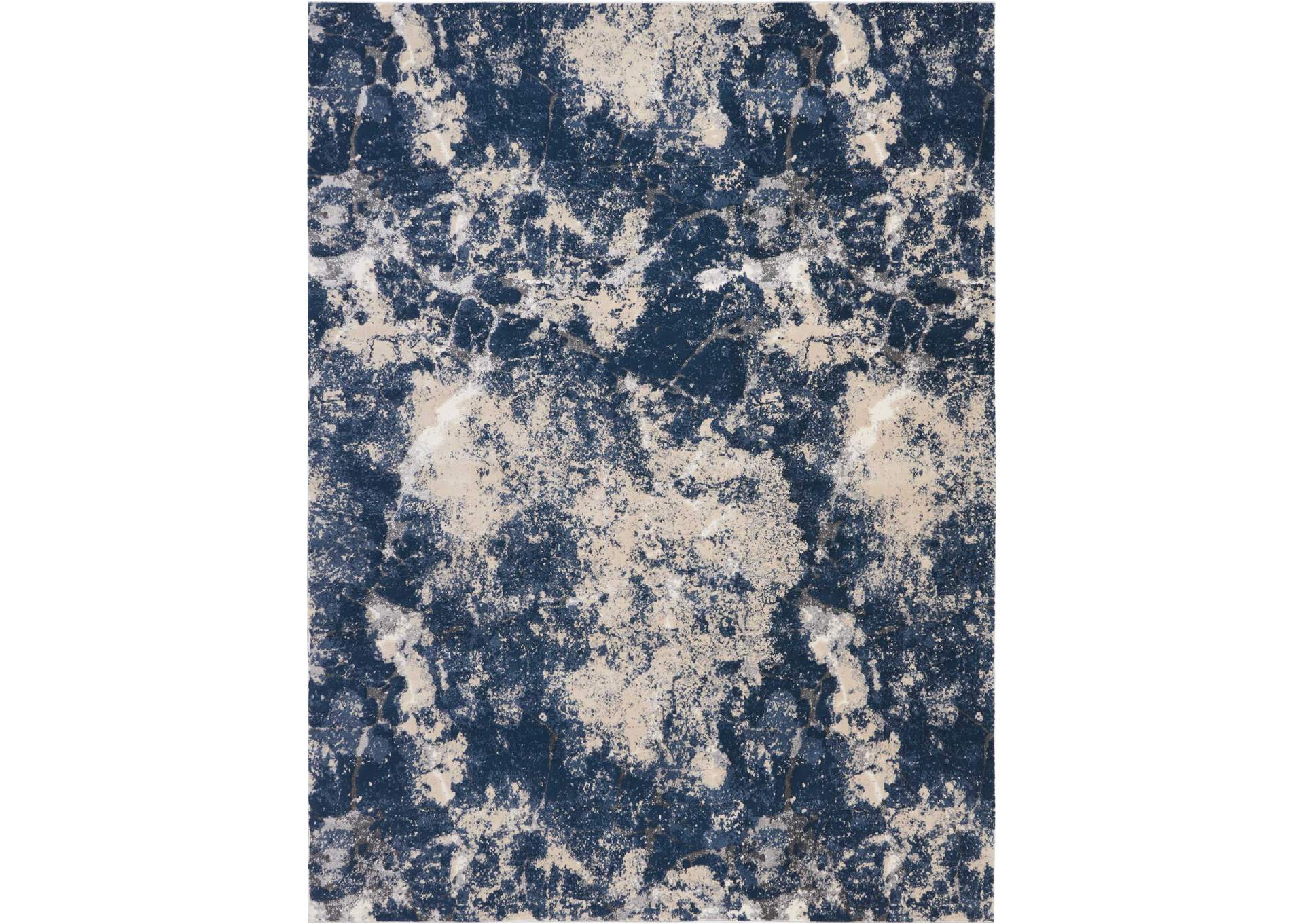 kathy ireland Home Heritage KI355 Beige and Blue 8'x11' Oversized Rug,Nourison