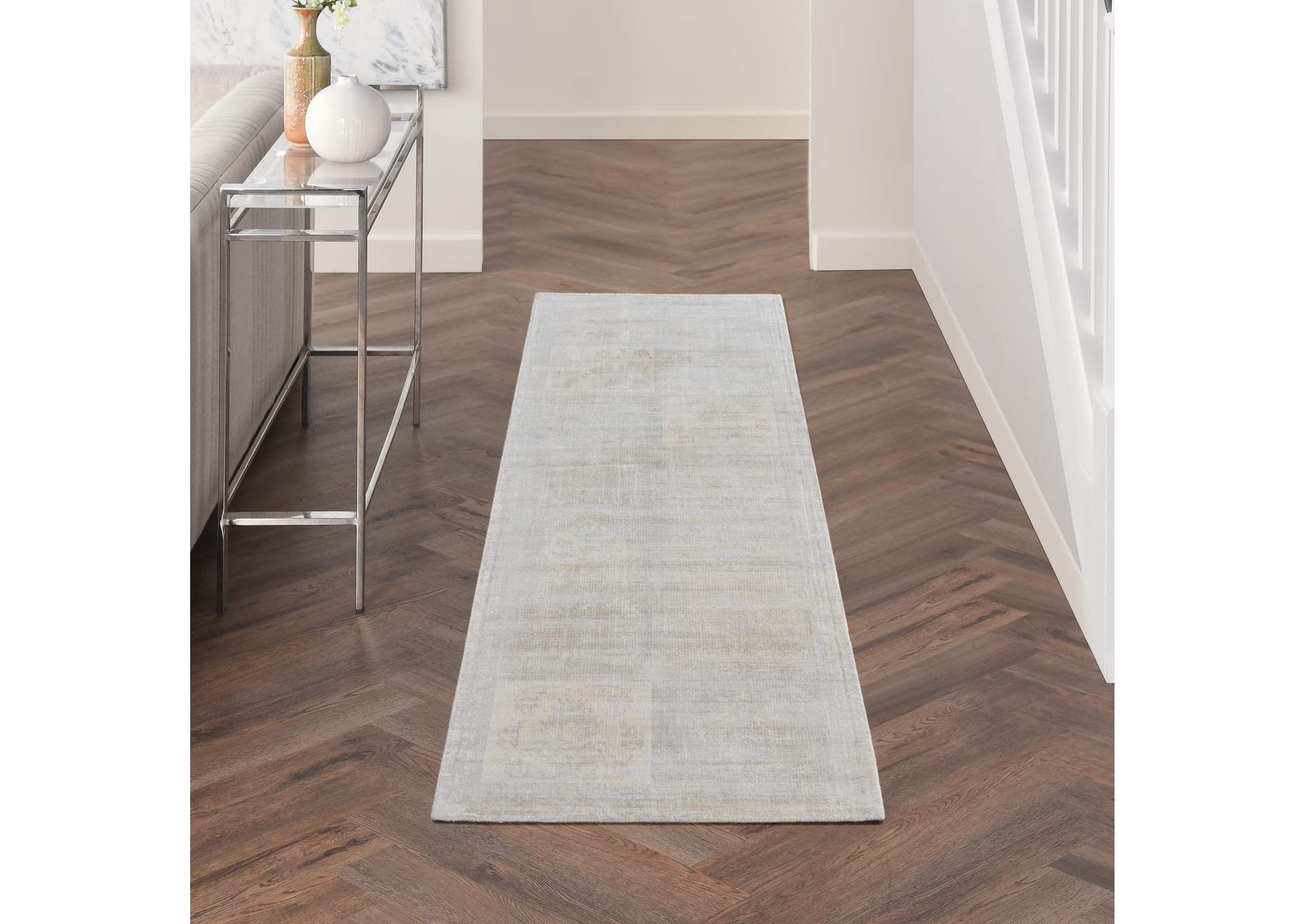 kathy ireland Home Desert Skies DSK01 Beige 8' Runner Hallway Rug,Nourison