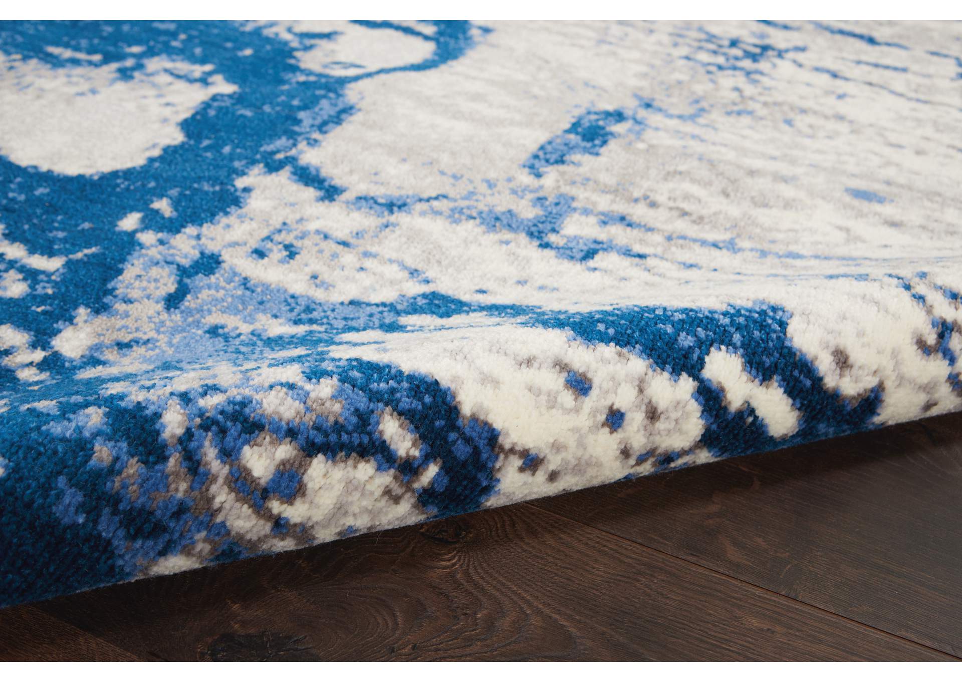 Nourison Twilight TWI29 Navy Blue and White 10'x14' Oversized Rug,Nourison