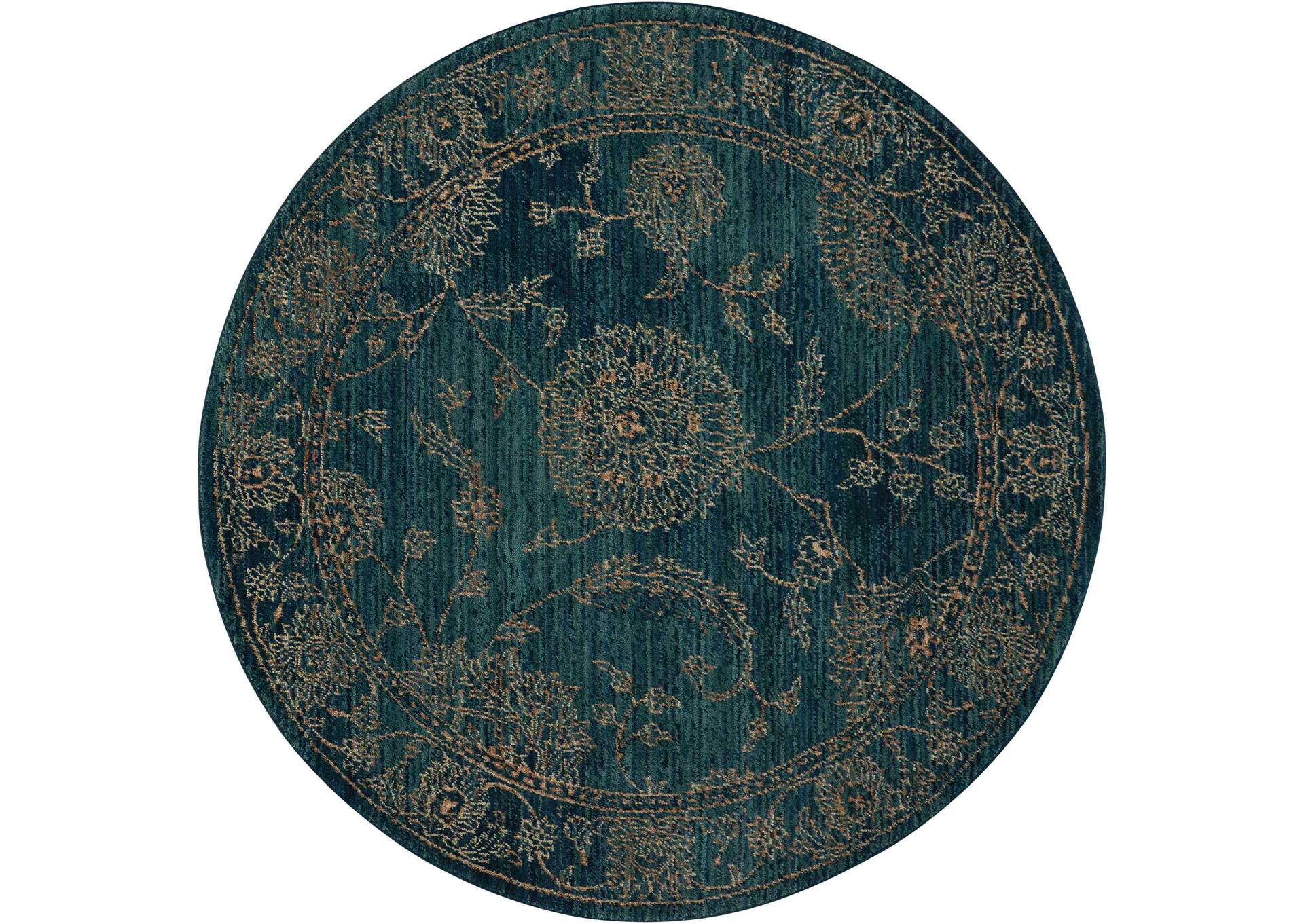 Nourison 2020 NR202 Teal 5' Round Area Rug,Nourison