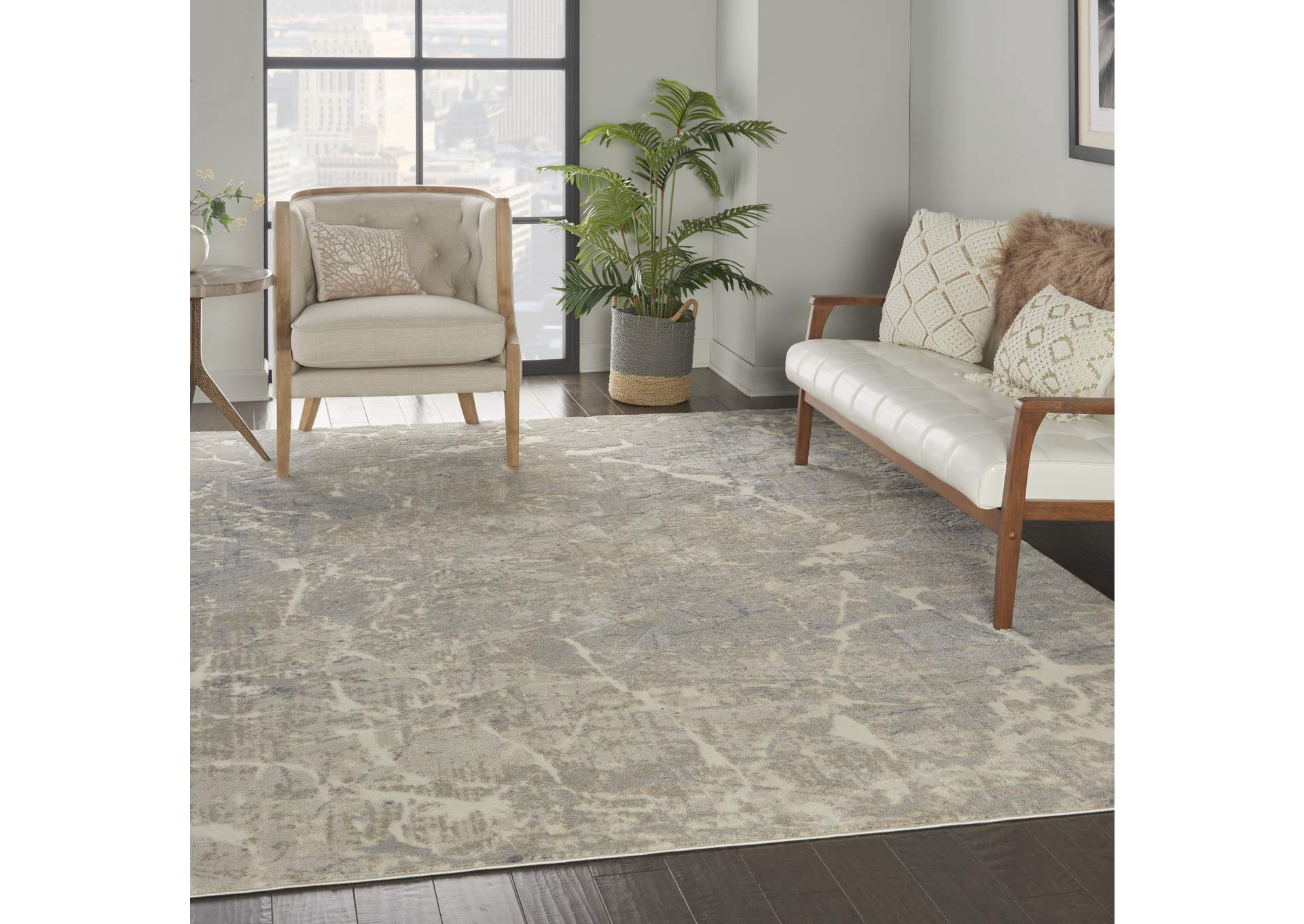 kathy ireland Home Sahara KI393 Beige and Ivory 8'x11' Large Rug,Nourison