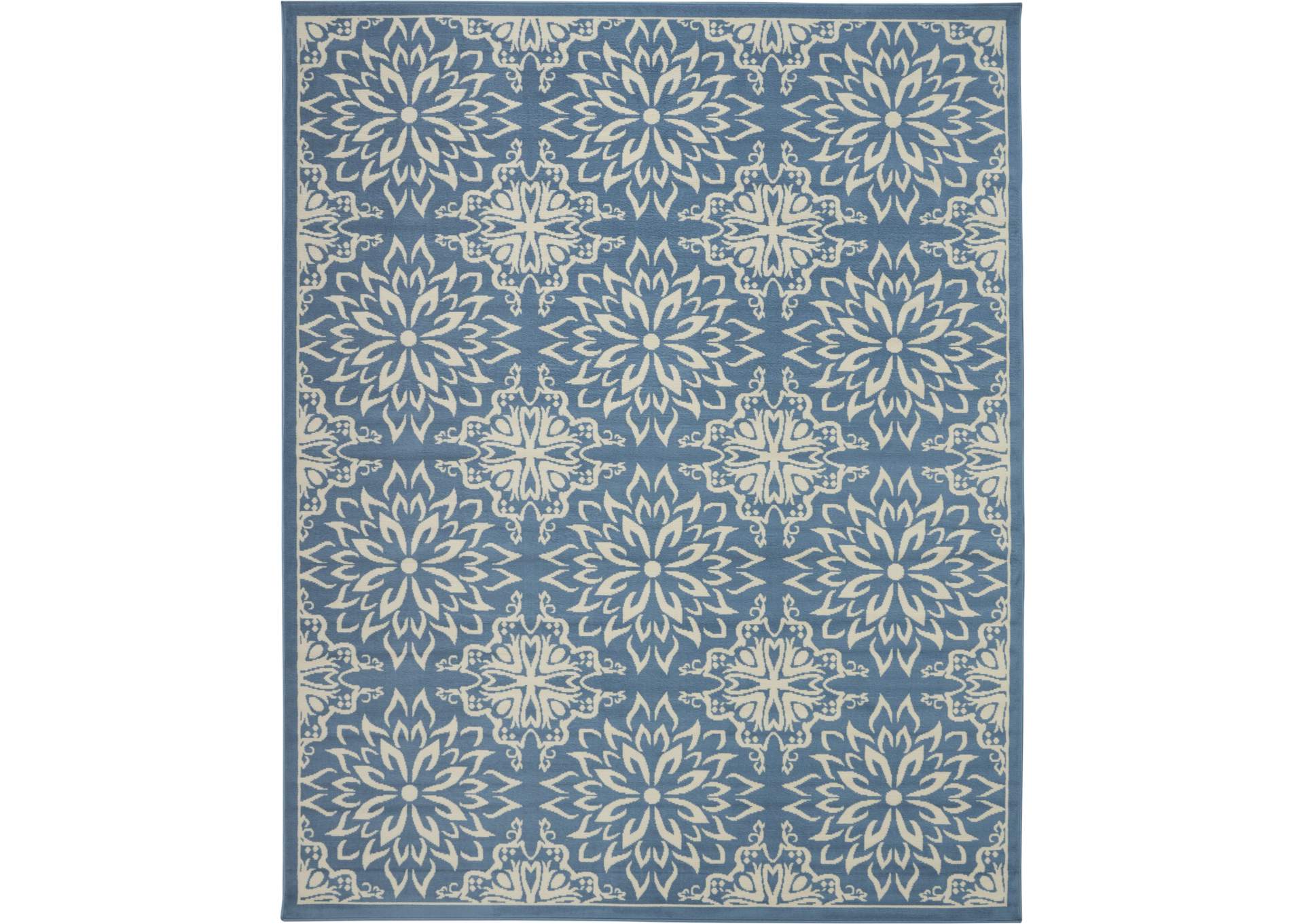 Nourison Jubilant 8' x 10' Ivory Blue Transitional Area Rug,Nourison