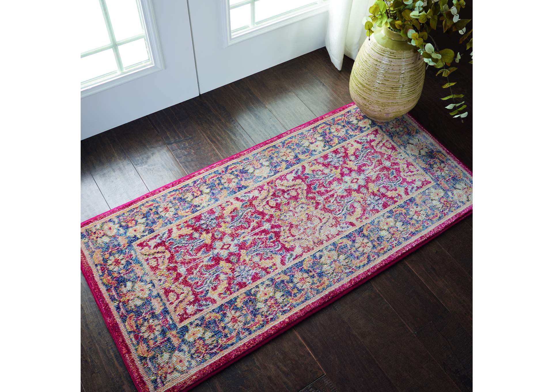 Nourison Ankara Global ANR02 Red and Blue Multicolor Persian Area Rug,Nourison