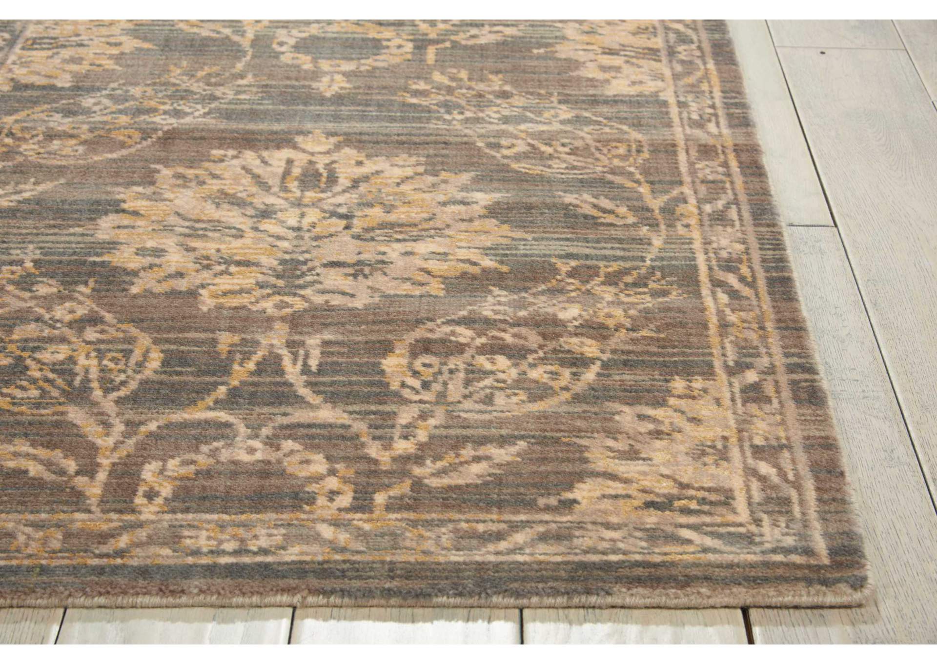 Nourison Silk Elements SKE31 Grey 10' Runner Hallway Rug,Nourison