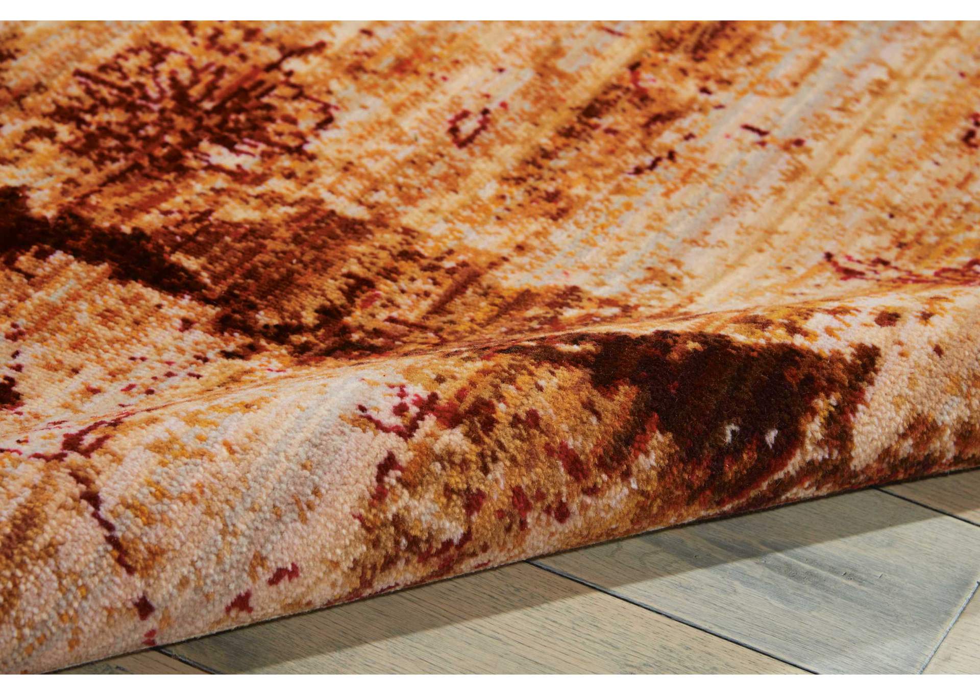 Nourison Rhapsody RH006 Yellow and Red 10'x14' Rug,Nourison