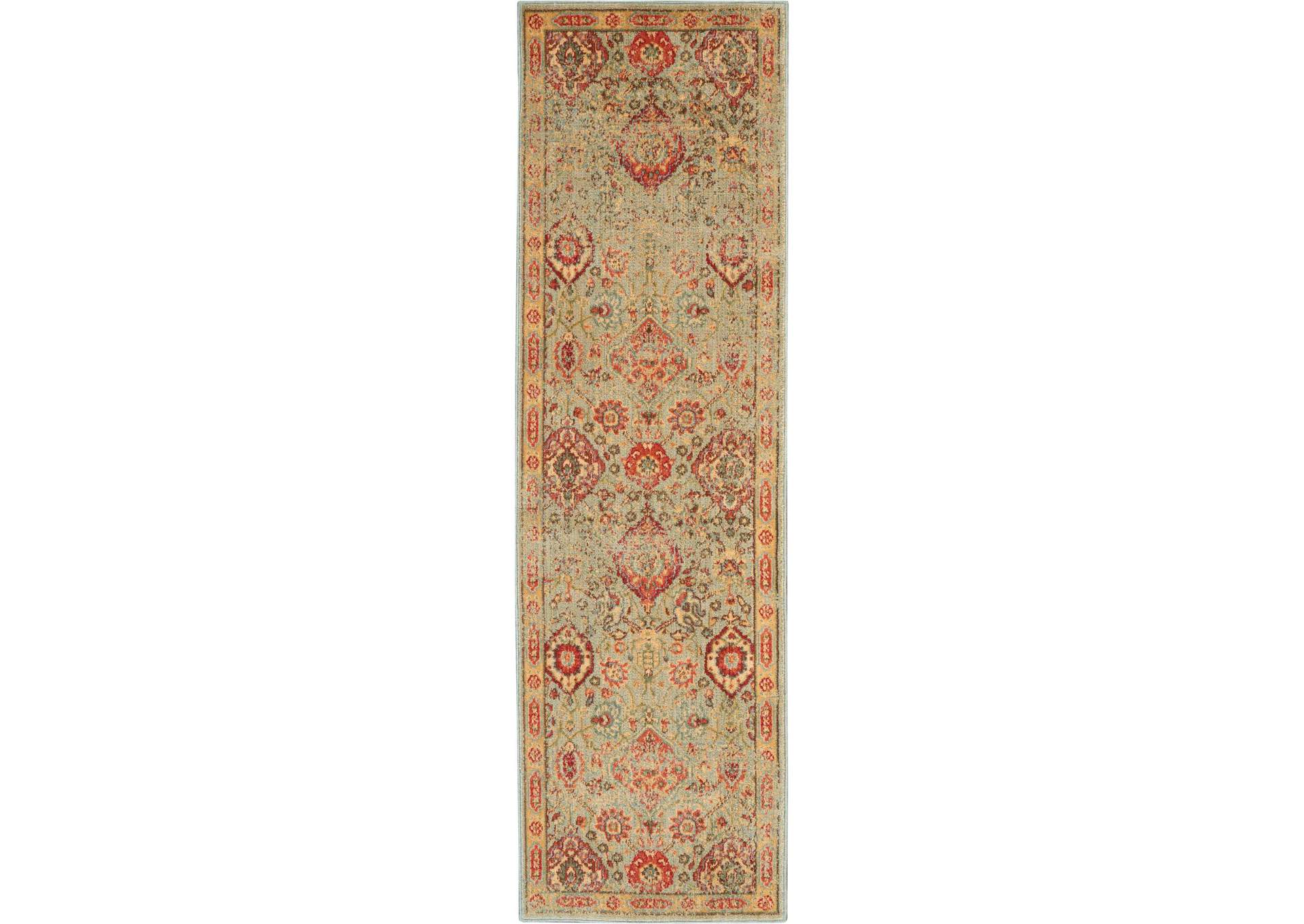 Nourison Somerset ST90 Light Green 8' Runner Hallway Rug,Nourison