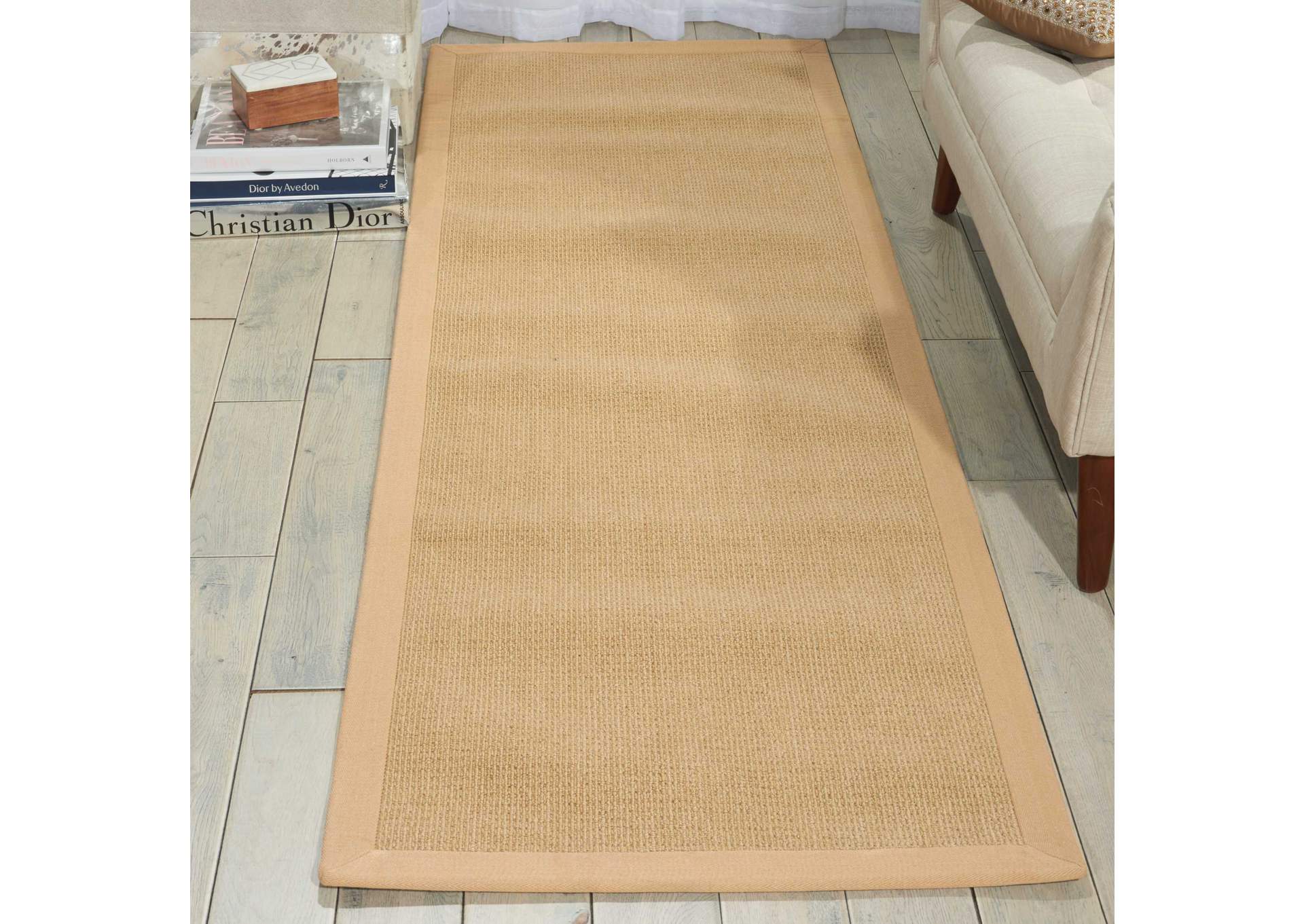 Nourison Sisal Soft SSF04 Beige 8' Runner Hallway Rug,Nourison