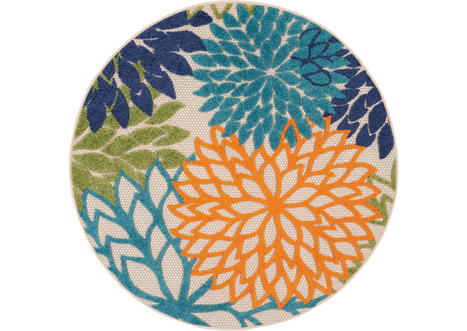 Nourison Aloha ALH05 Multicolor 4' Round Indoor-outdoor Area Rug,Nourison
