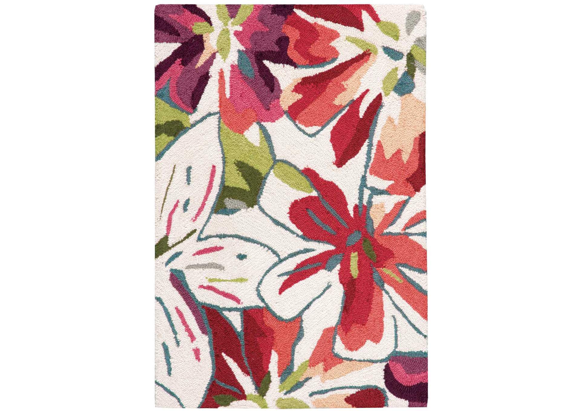 Nourison Fantasy 2'x4' White Multicolor Area Rug,Nourison