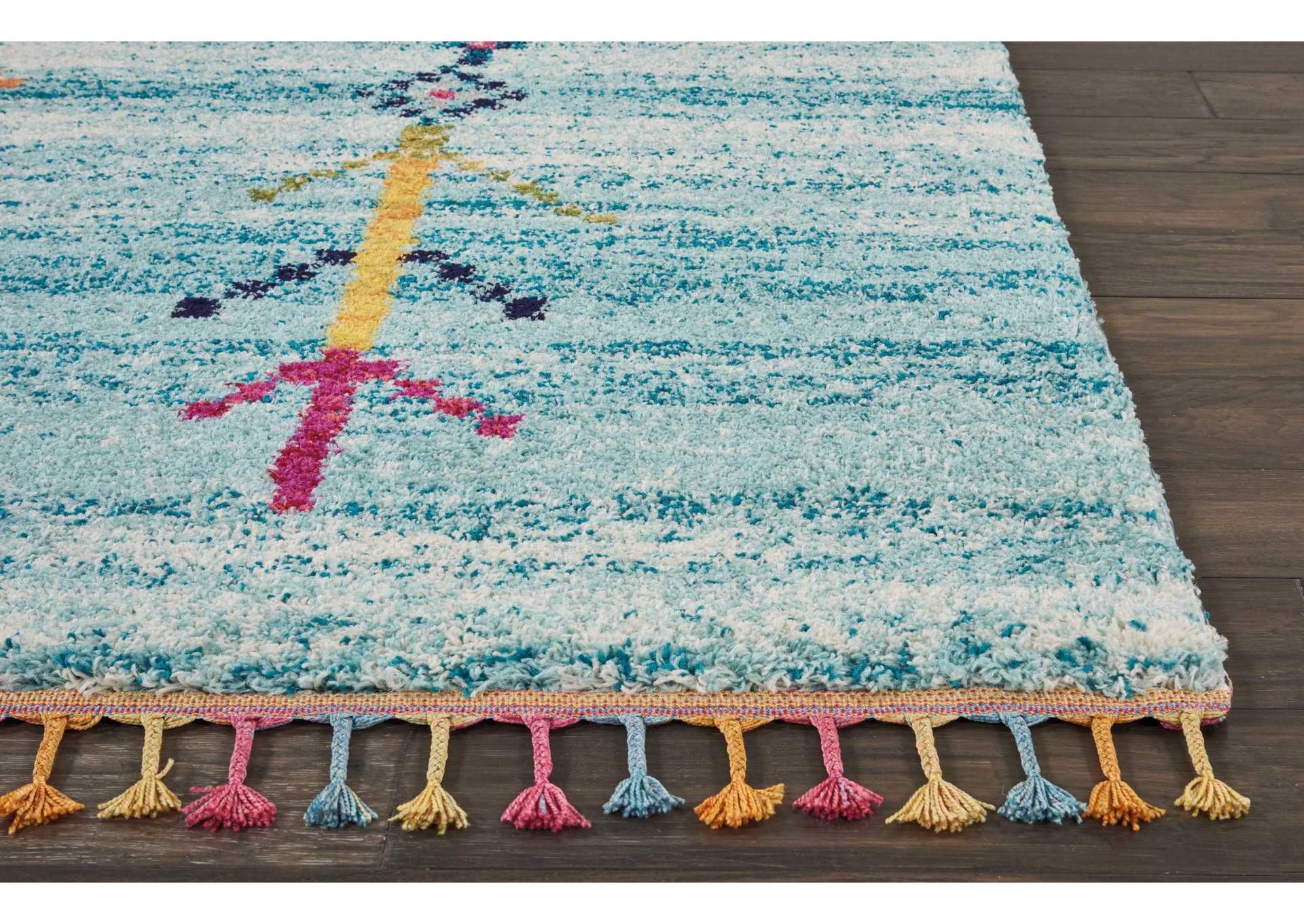 Nourison Nomad NMD04 Aqua Multicolor 9'x12' Oversized Rug,Nourison