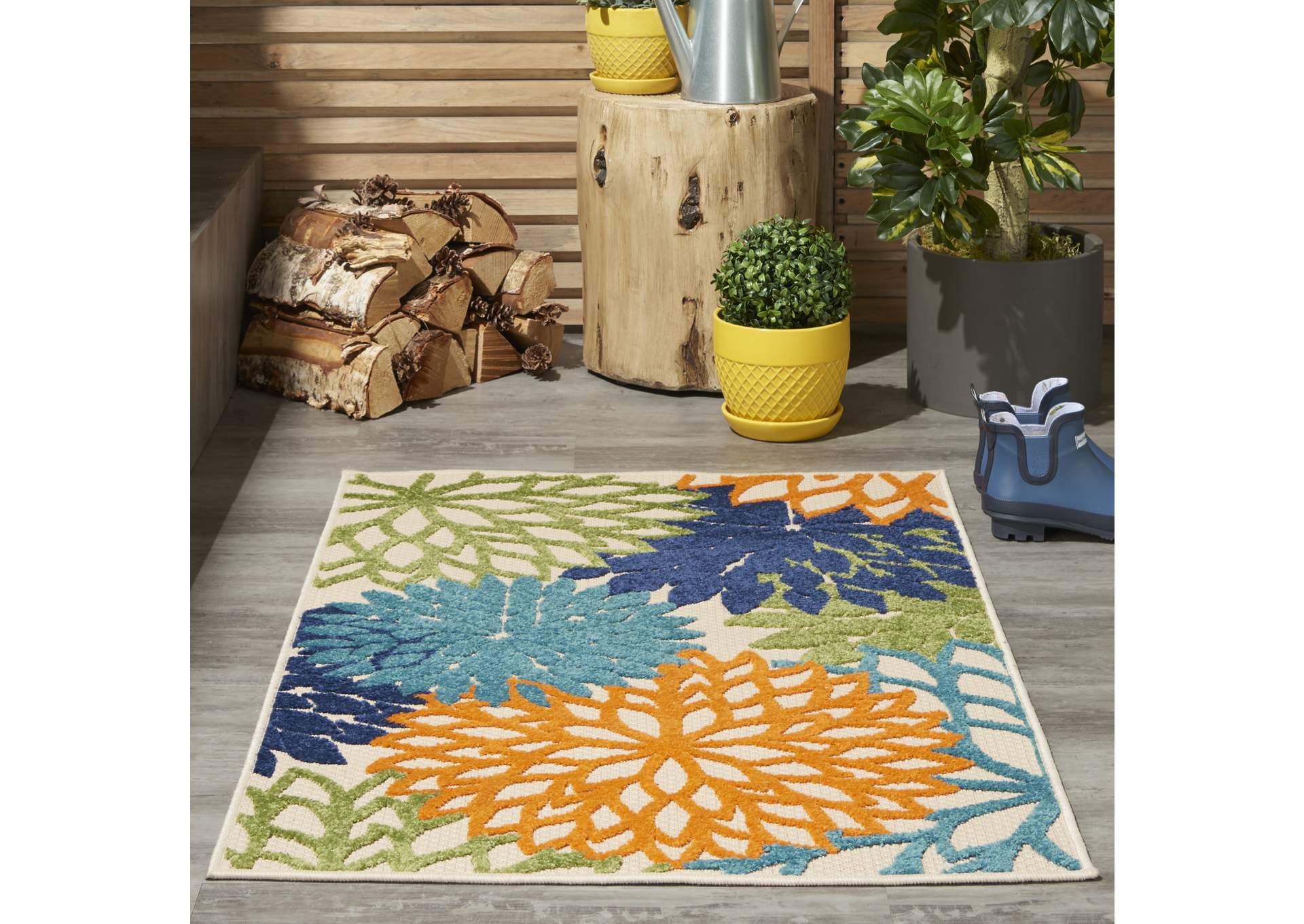 Nourison Aloha ALH05 Multicolor 3'x4' Indoor-outdoor Area Rug,Nourison