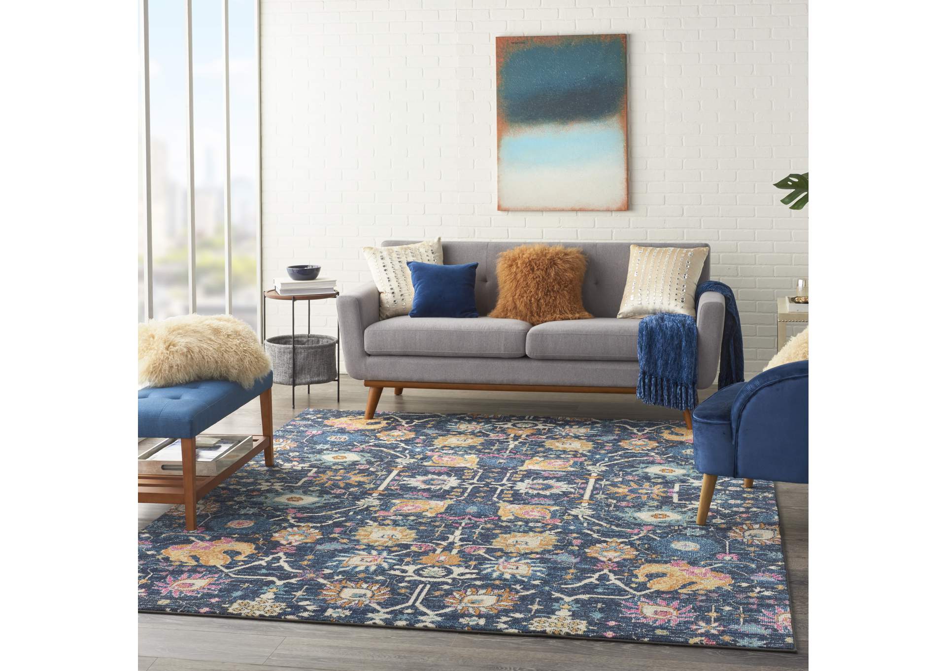 Nourison Passion 8' x 10' Navy and Blue Area Rug,Nourison