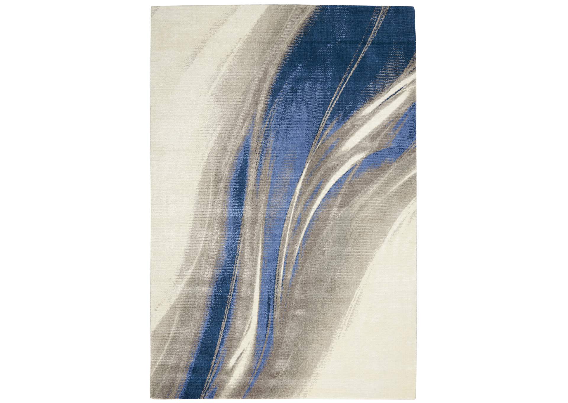 Nourison Twilight TWI28 Ivory and Blue 6'x8' Beach Area Rug,Nourison