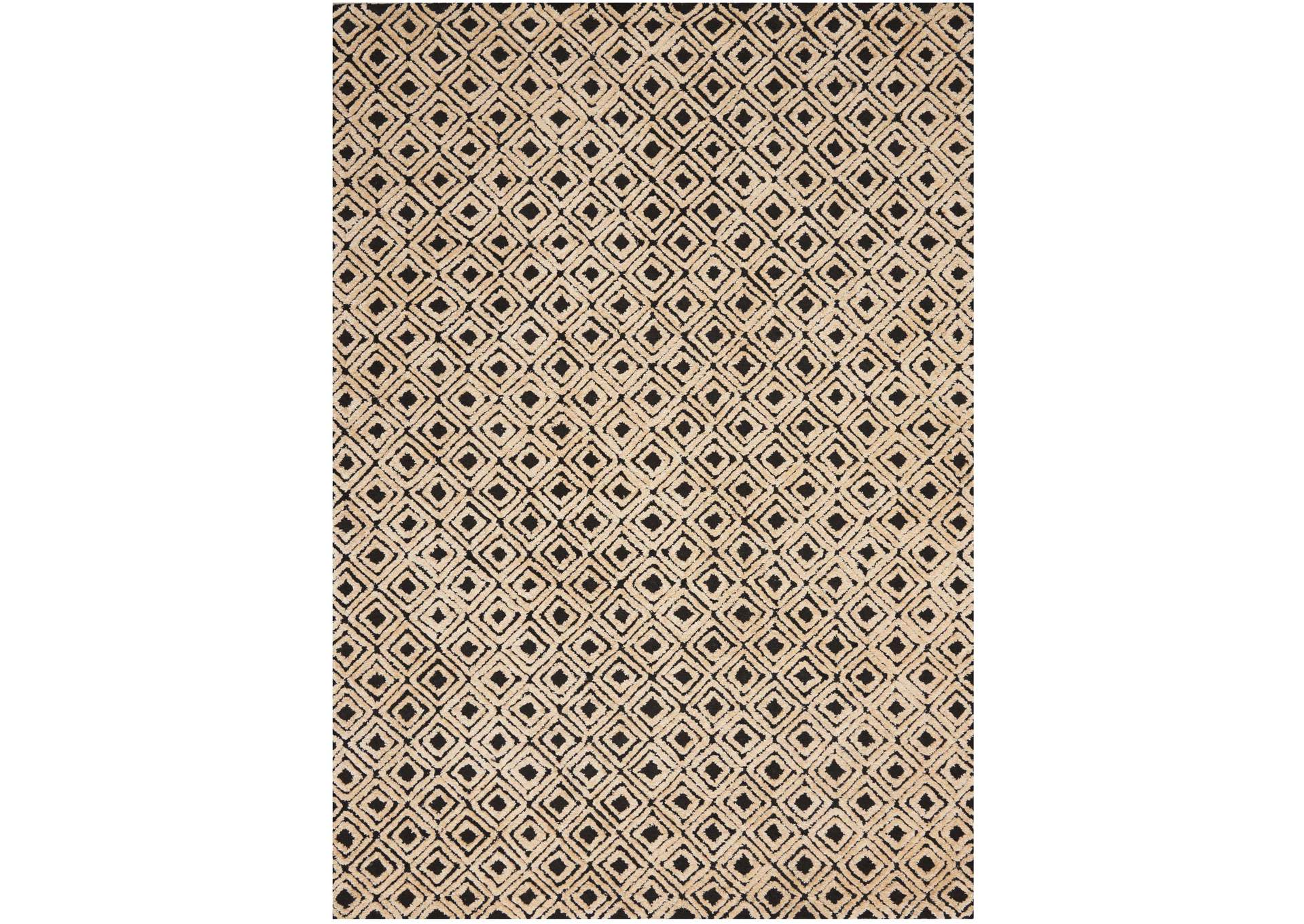 Nourison Deco Mod DEC02 Black/Beige 4'x6' Area Rug,Nourison