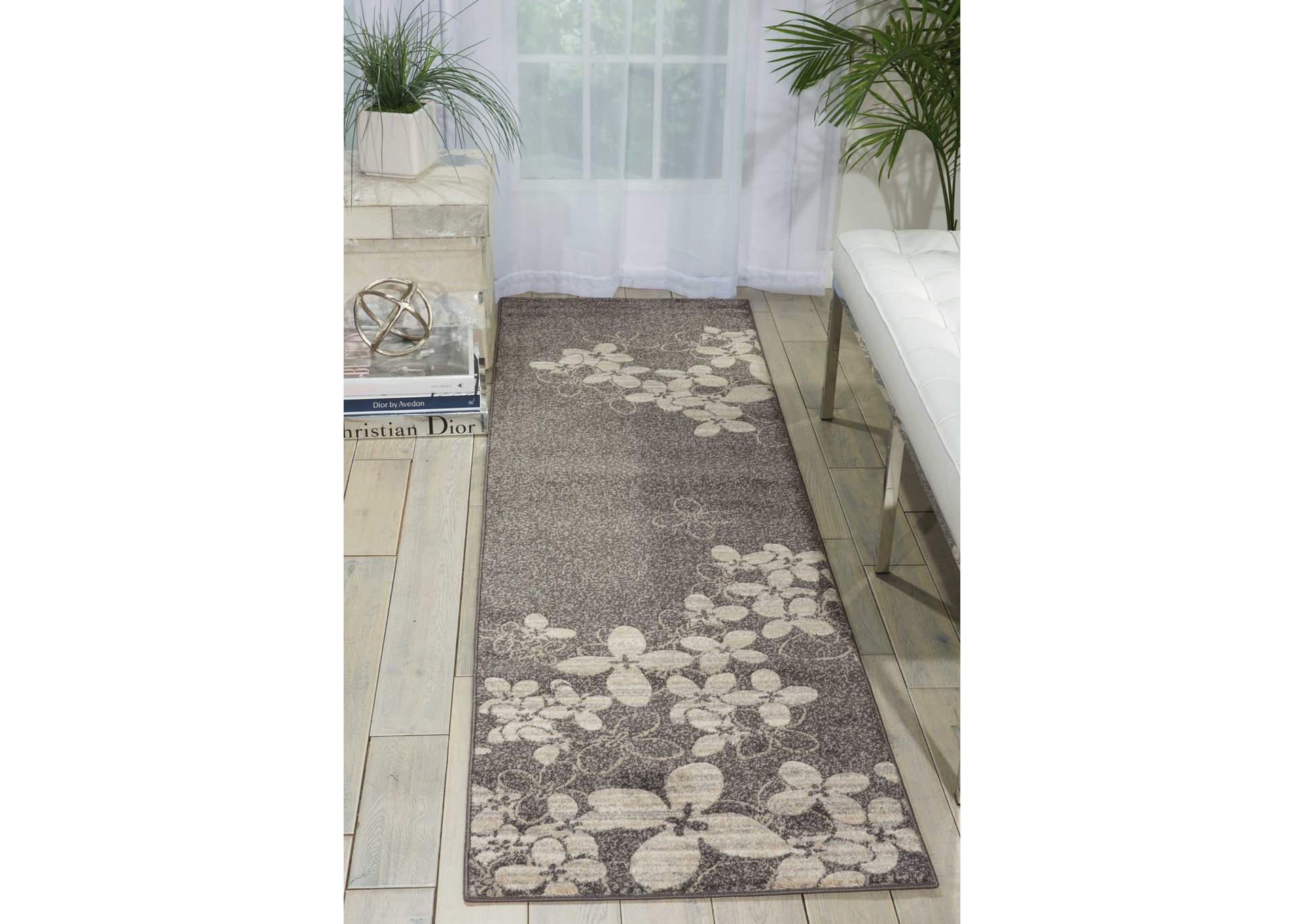 Nourison Maxell MAE02 Black 8' Runner Hallway Rug,Nourison